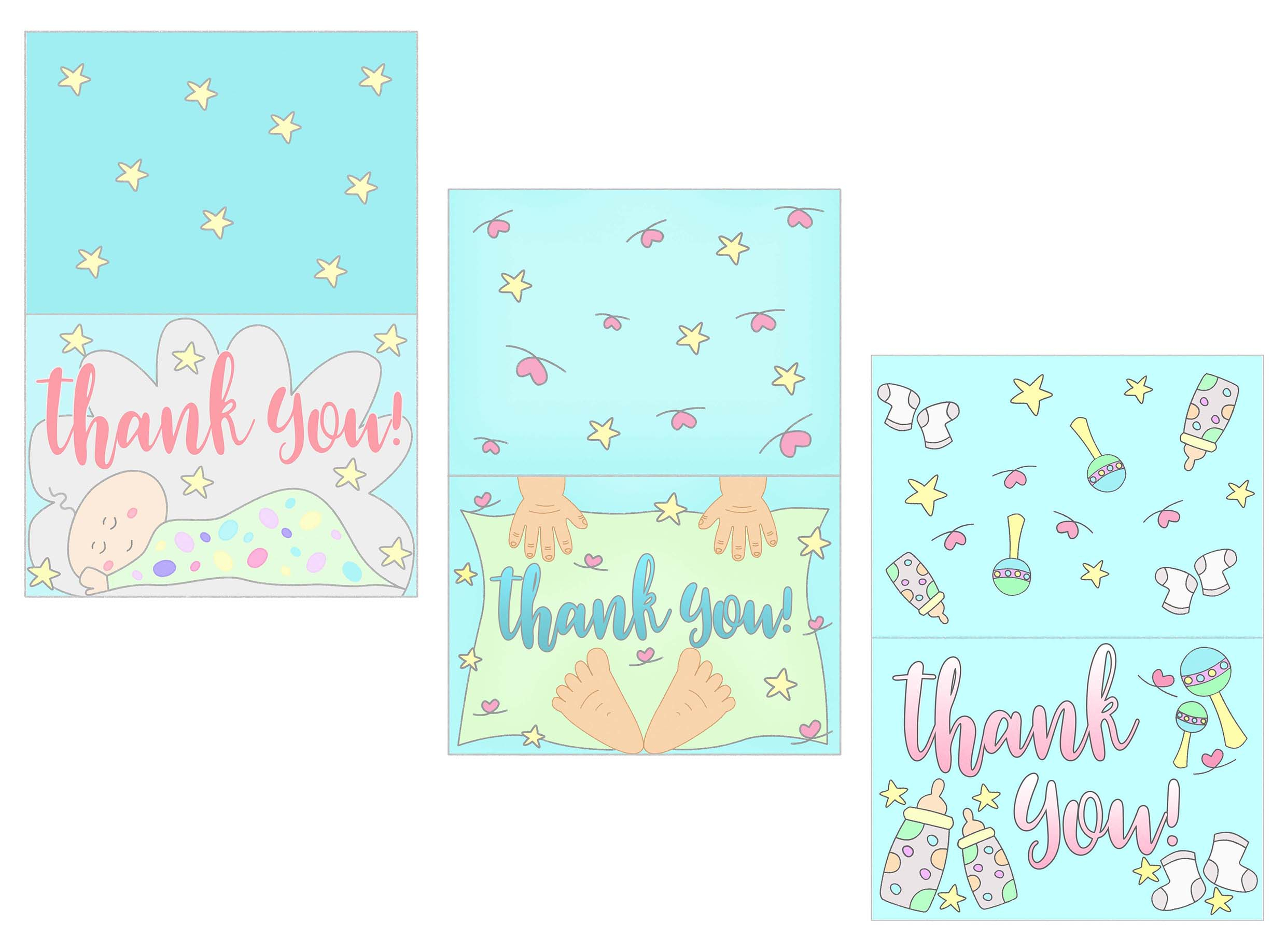 Baby Shower Thank You Cards Free Printable Inside Thank You Card Template For Baby Shower