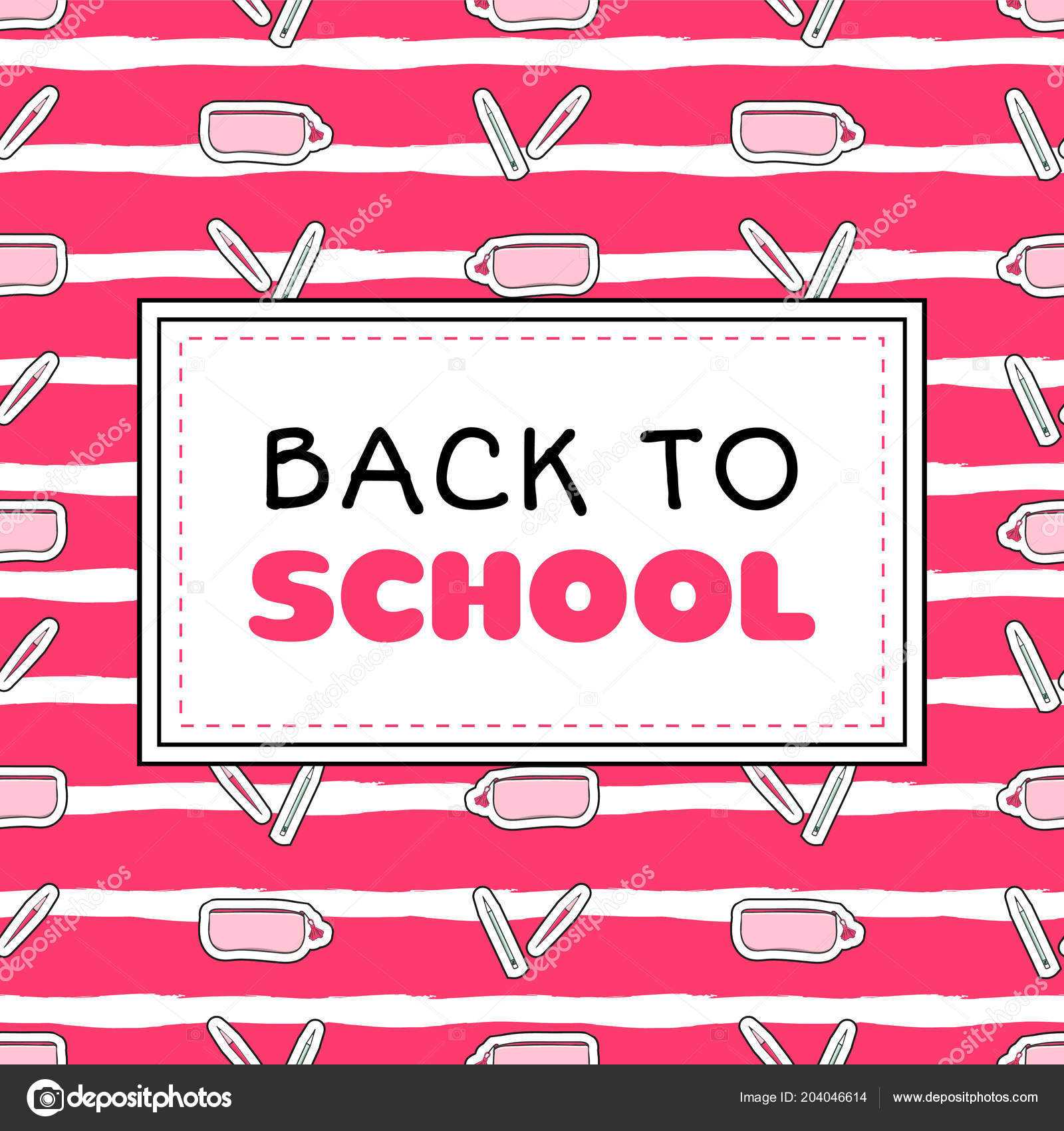 Back School Banner Template Vector Pink Girls Concept Pertaining To College Banner Template