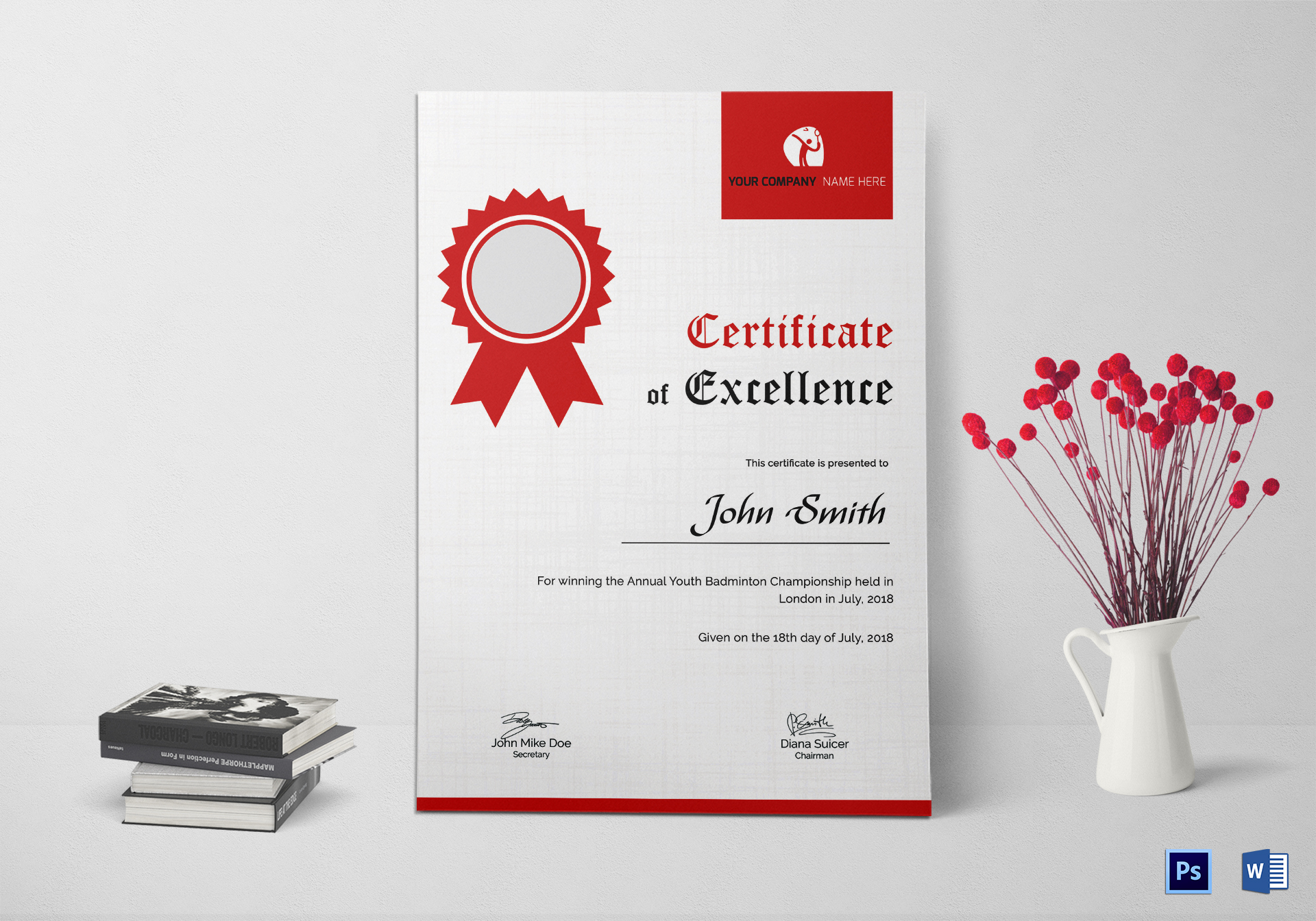 Badminton Excellence Certificate Template Within Player Of The Day Certificate Template