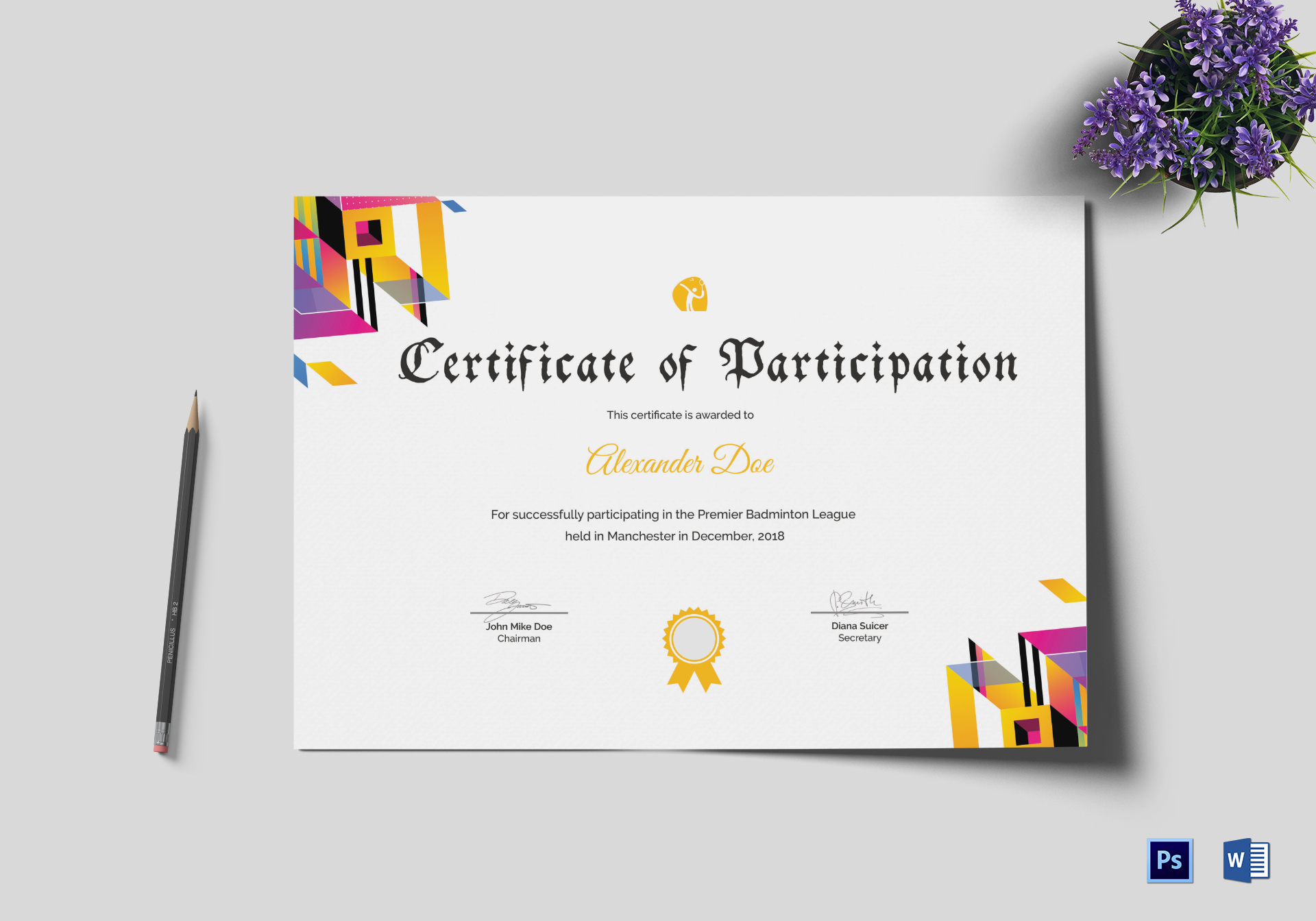 Badminton Participation Certificate Template Throughout Templates For Certificates Of Participation