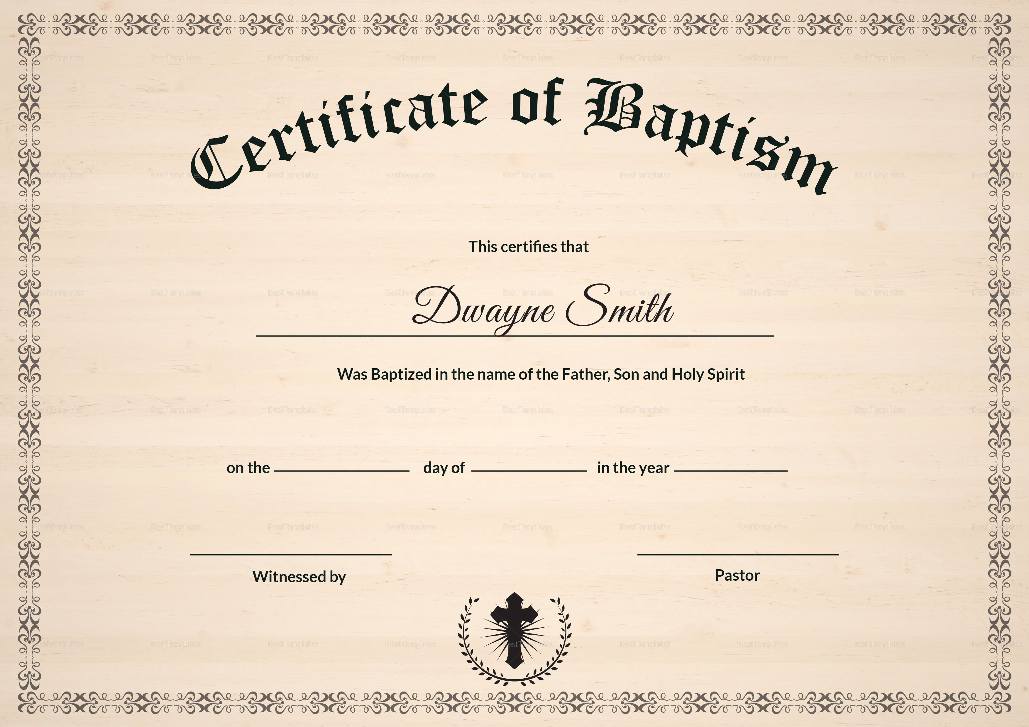 Baptism Certificate Template Regarding Sales Certificate Template