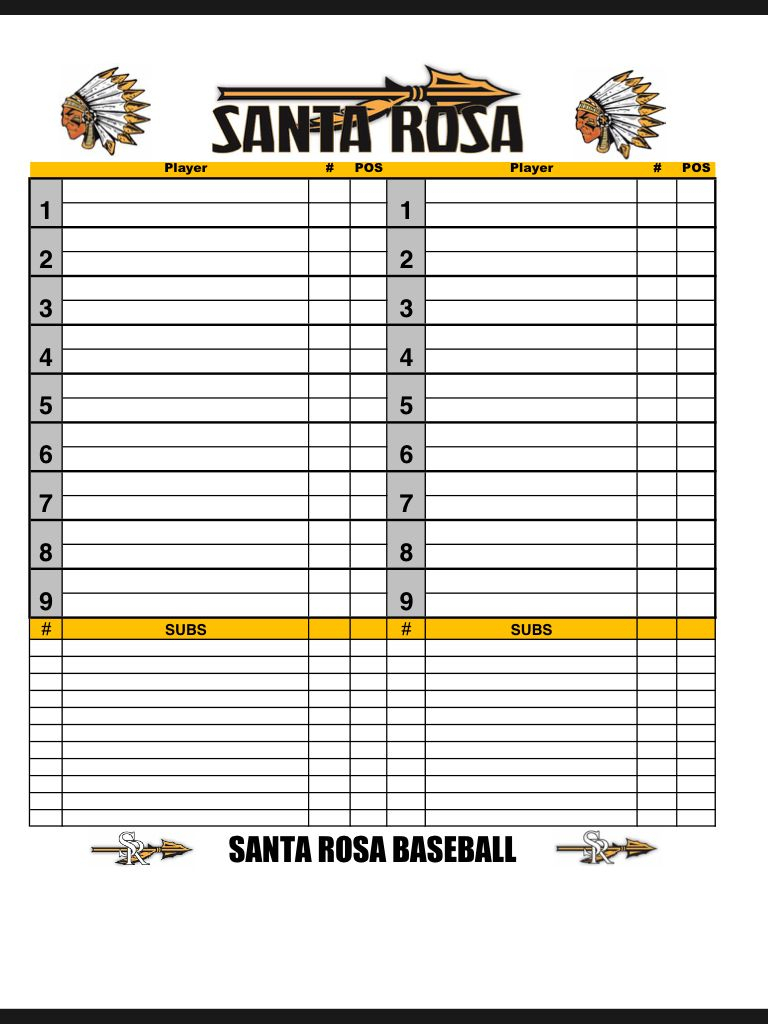 Baseball Dugout Chart | Baseball | Baseball Dugout, Baseball Pertaining To Dugout Lineup Card Template