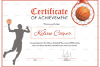 Basketball Award Achievement Certificate Template for Sports Award Certificate Template Word