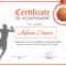 Basketball Award Achievement Certificate Template for Sports Award Certificate Template Word