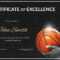 Basketball Excellence Certificate Template With Regard To Basketball Certificate Template