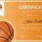 Basketball Recognition Certificate Template Inside Basketball Certificate Template
