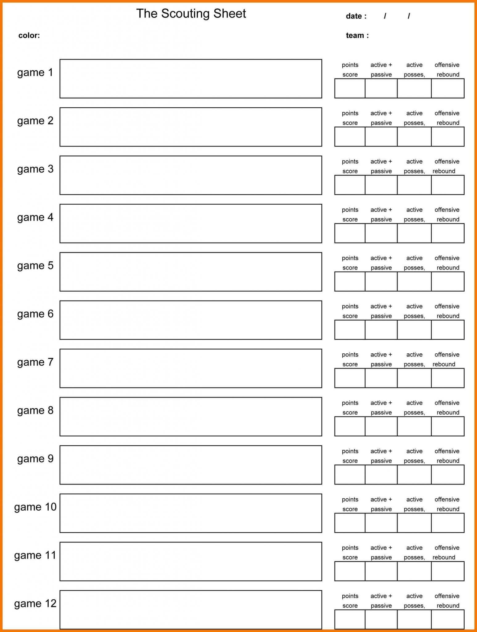 Basketball Scouting Report Template | Glendale Community Within Scouting Report Basketball Template