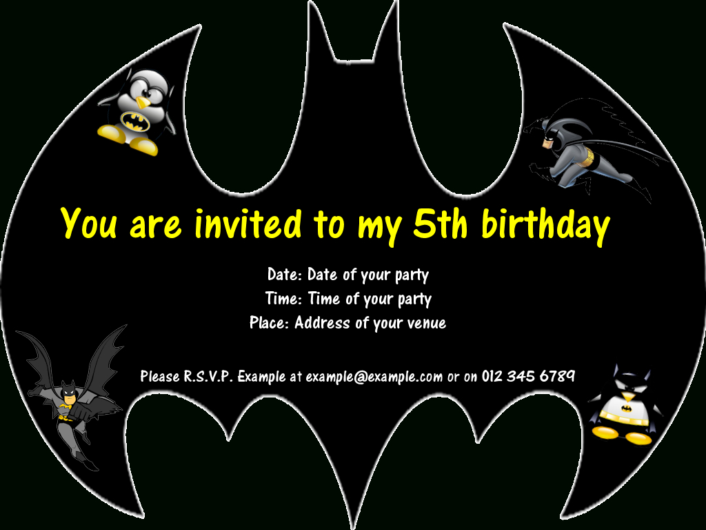 Batman Birthday Invitation Templates Free | Daniels 4Th Bday Regarding Batman Birthday Card Template