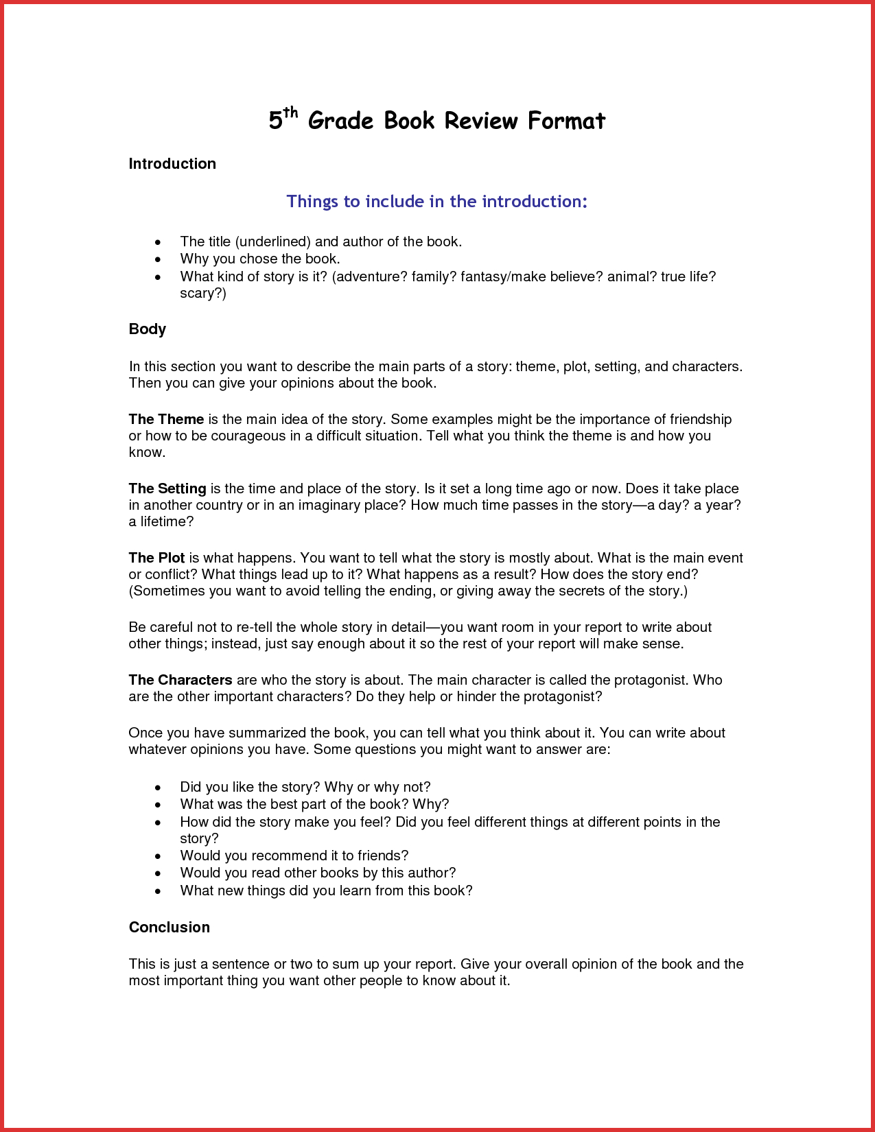 Beautiful 5Th Grade Book Summary Format | Job Latter Inside Middle School Book Report Template