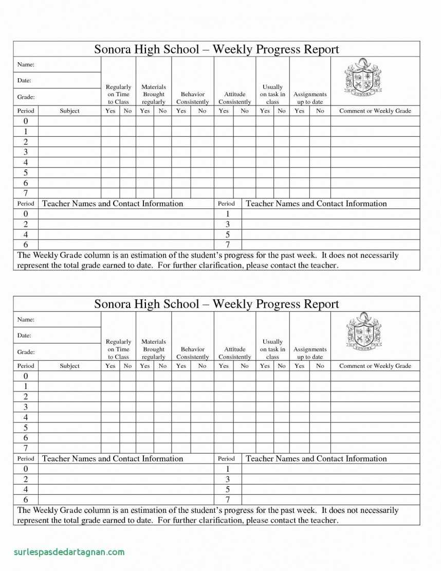 Beautiful Student Progress Report Template Ideas Monthly With Summer School Progress Report Template