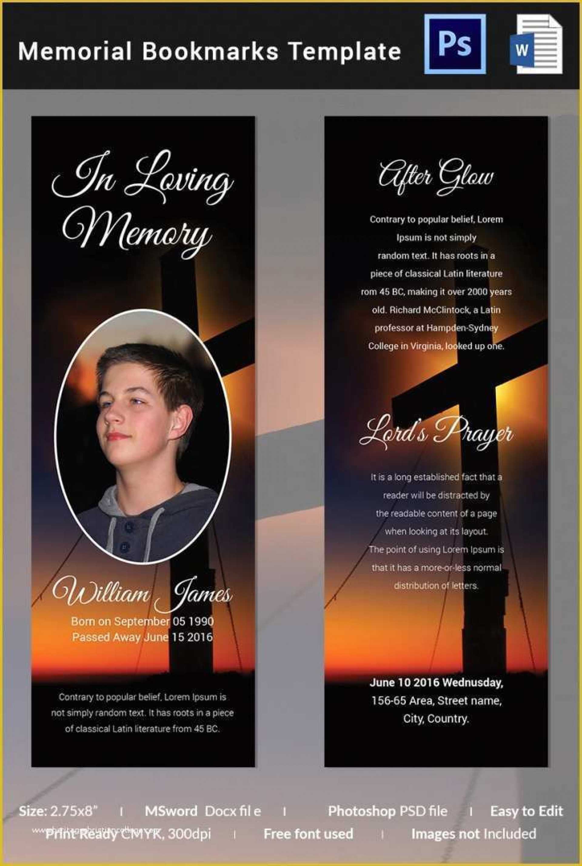 Best Free Memorial Card Template Ideas Editable Prayer Word With Memorial Card Template Word