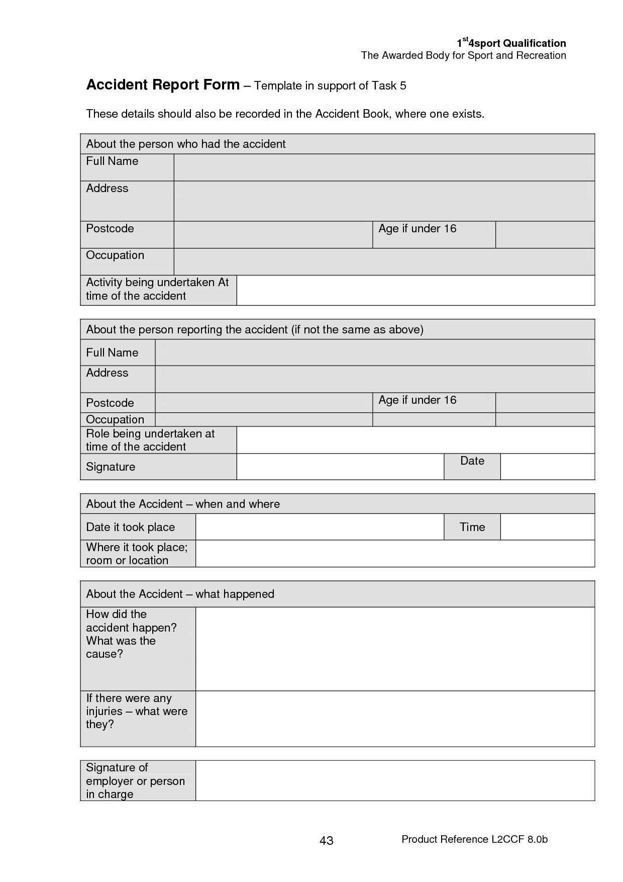 Best Photos Of Accident Form Template In Word – Accident Regarding Vehicle Accident Report Form Template