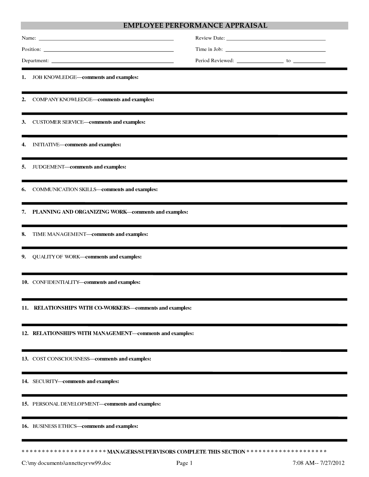 Best Photos Of Blank Evaluation Forms Printable – Blank Pertaining To Blank Evaluation Form Template