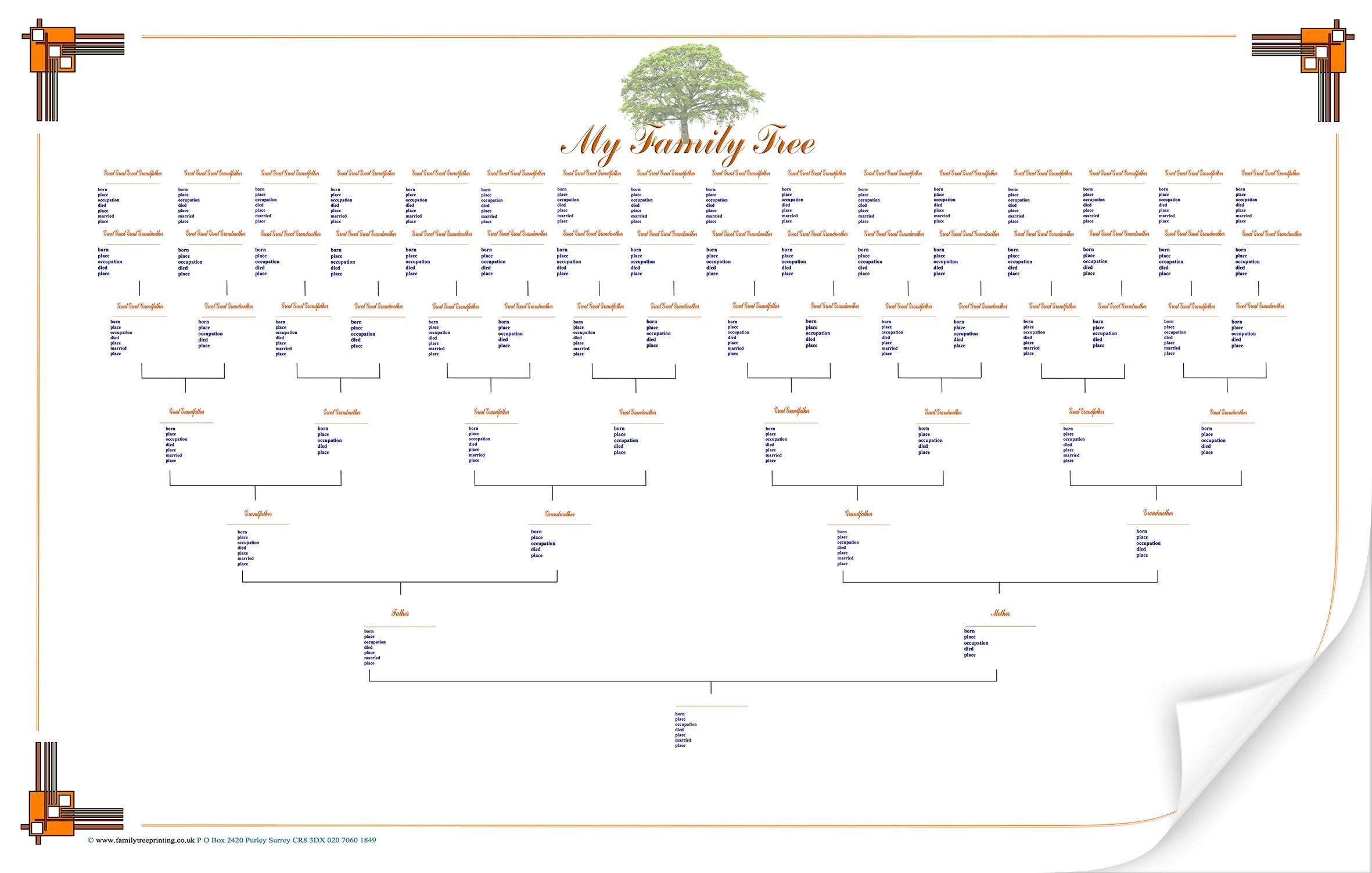 Best Photos Of Blank Family Tree Chart Template – Large With Regard To Blank Tree Diagram Template