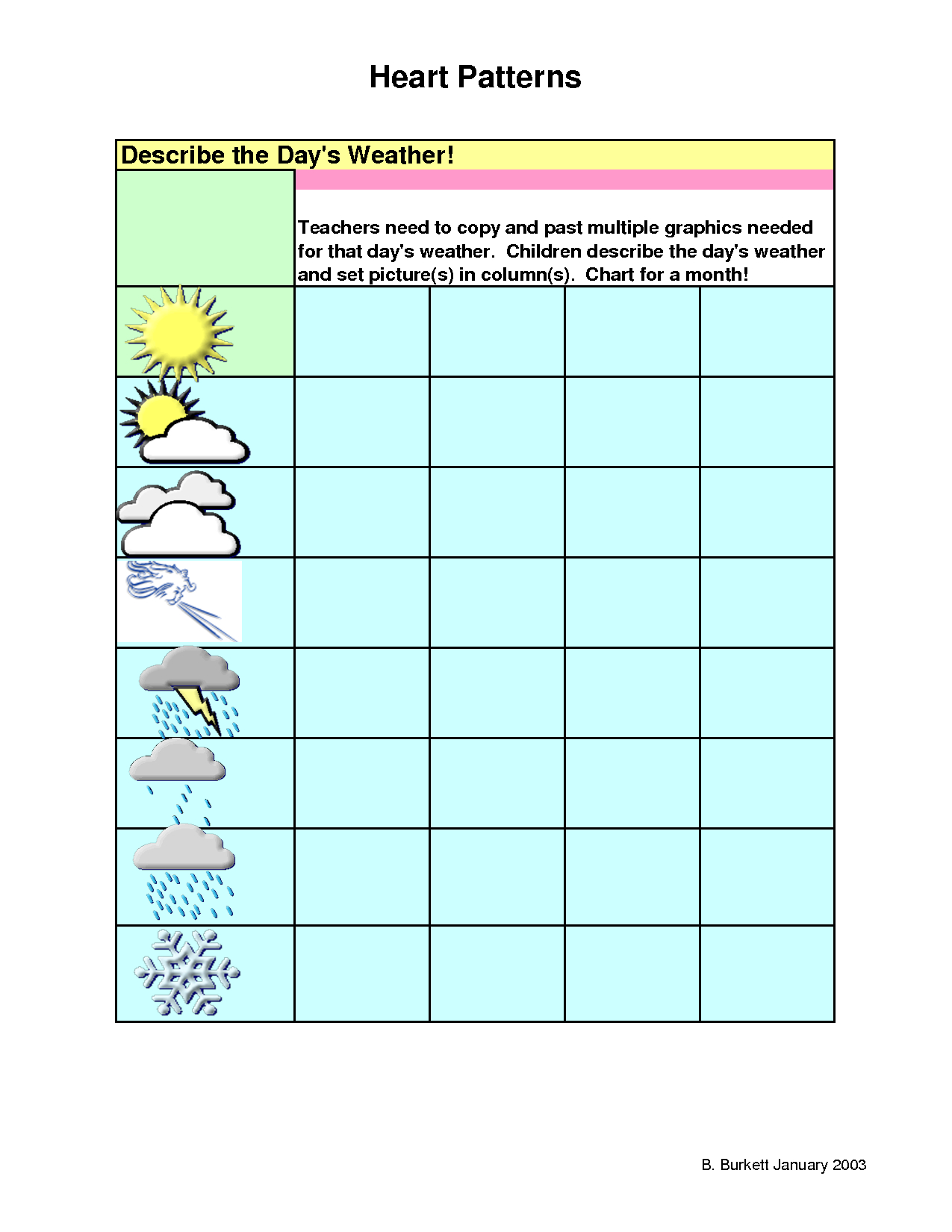 Best Photos Of Blank Weather Chart – Weekly Weather Chart With Kids Weather Report Template