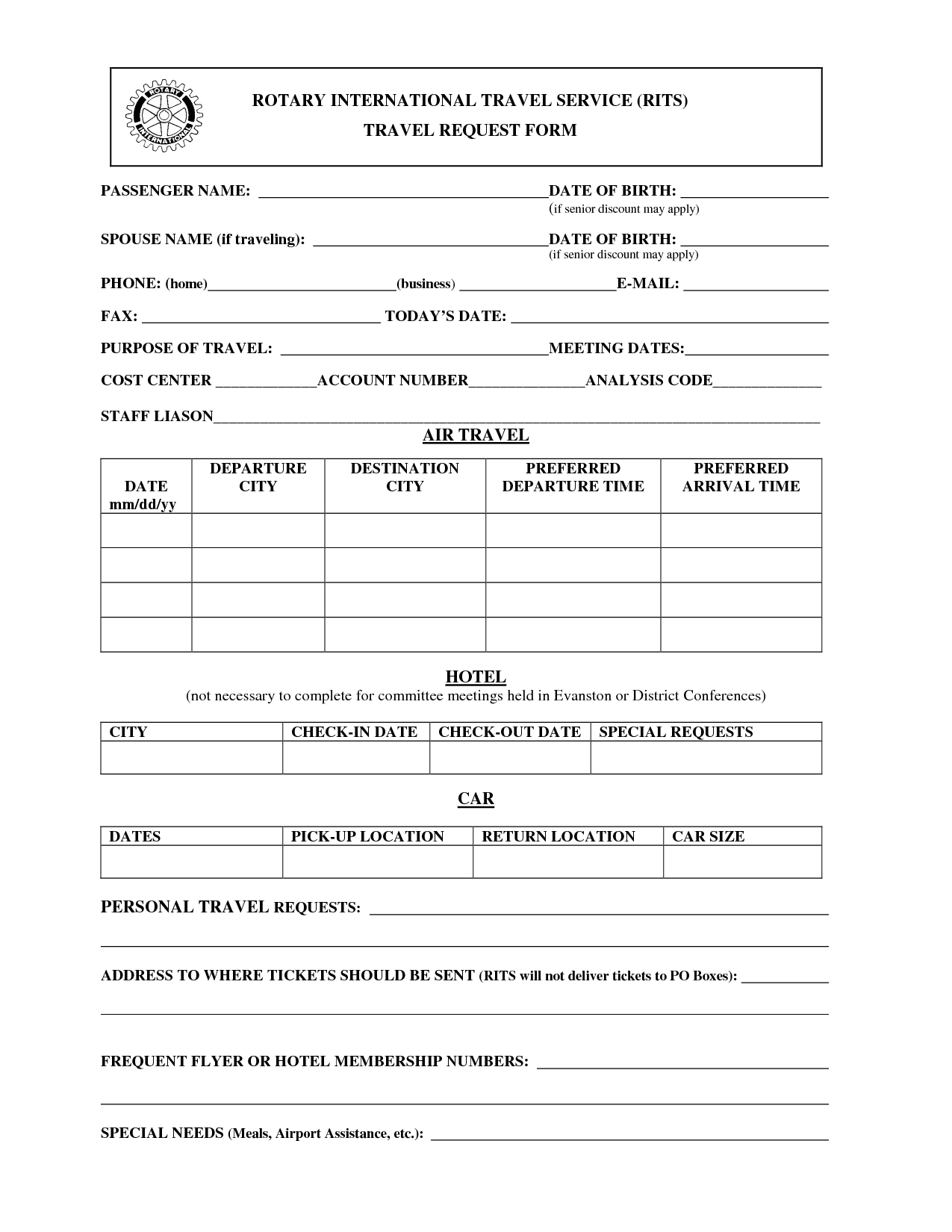 Best Photos Of Business Travel Request Form Template Inside Travel Request Form Template Word