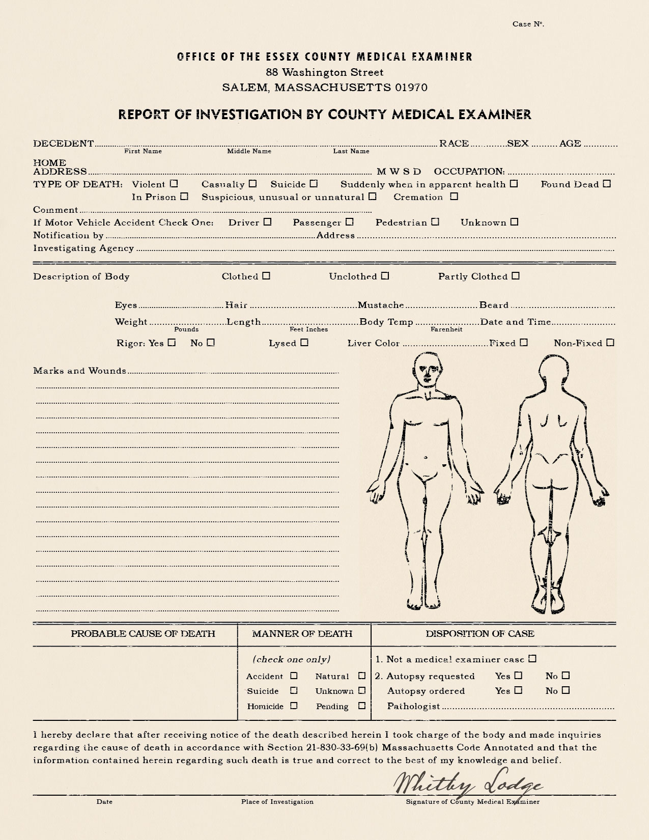 Best Photos Of Coroner's Report Template – Blank Autopsy For Blank Autopsy Report Template