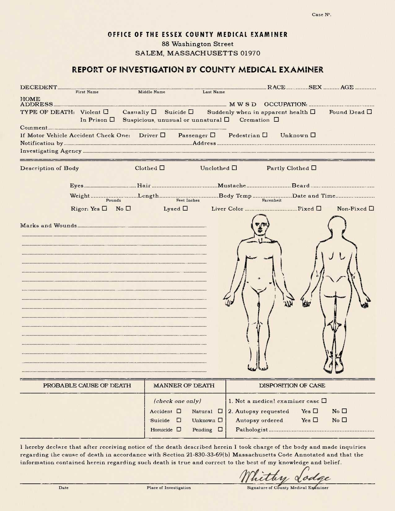 Best Photos Of Coroner's Report Template – Blank Autopsy For Blank Autopsy Report Template