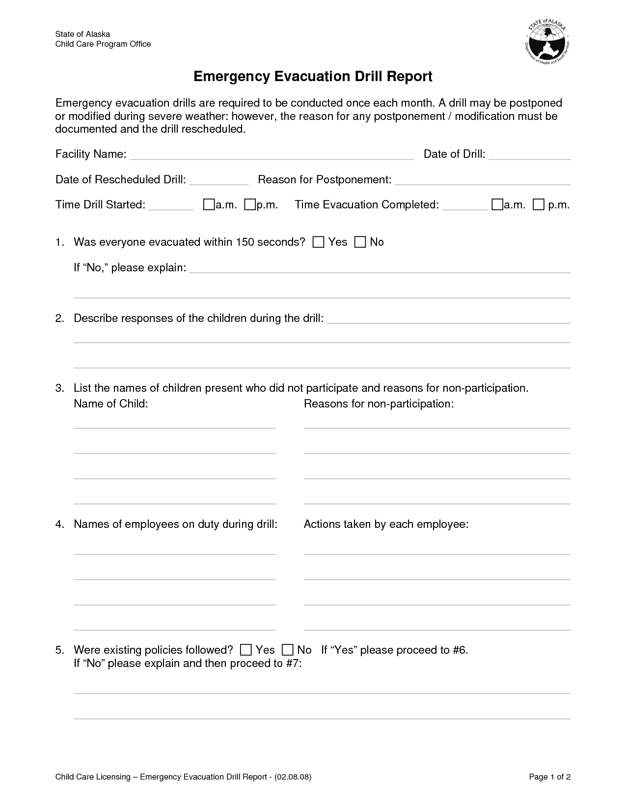 Best Photos Of Emergency Evacuation Drill Report Sample With Regard To Emergency Drill Report Template