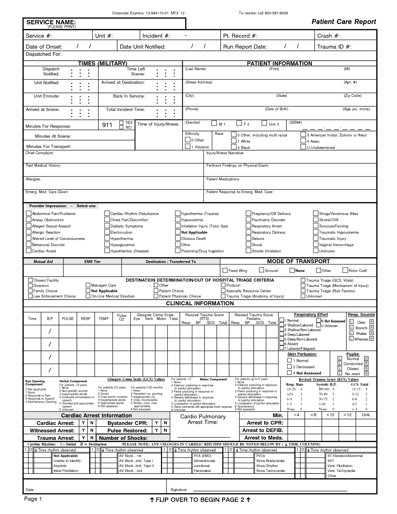 Best Photos Of Ems Report Template – Ems Patient Care Report With Patient Report Form Template Download