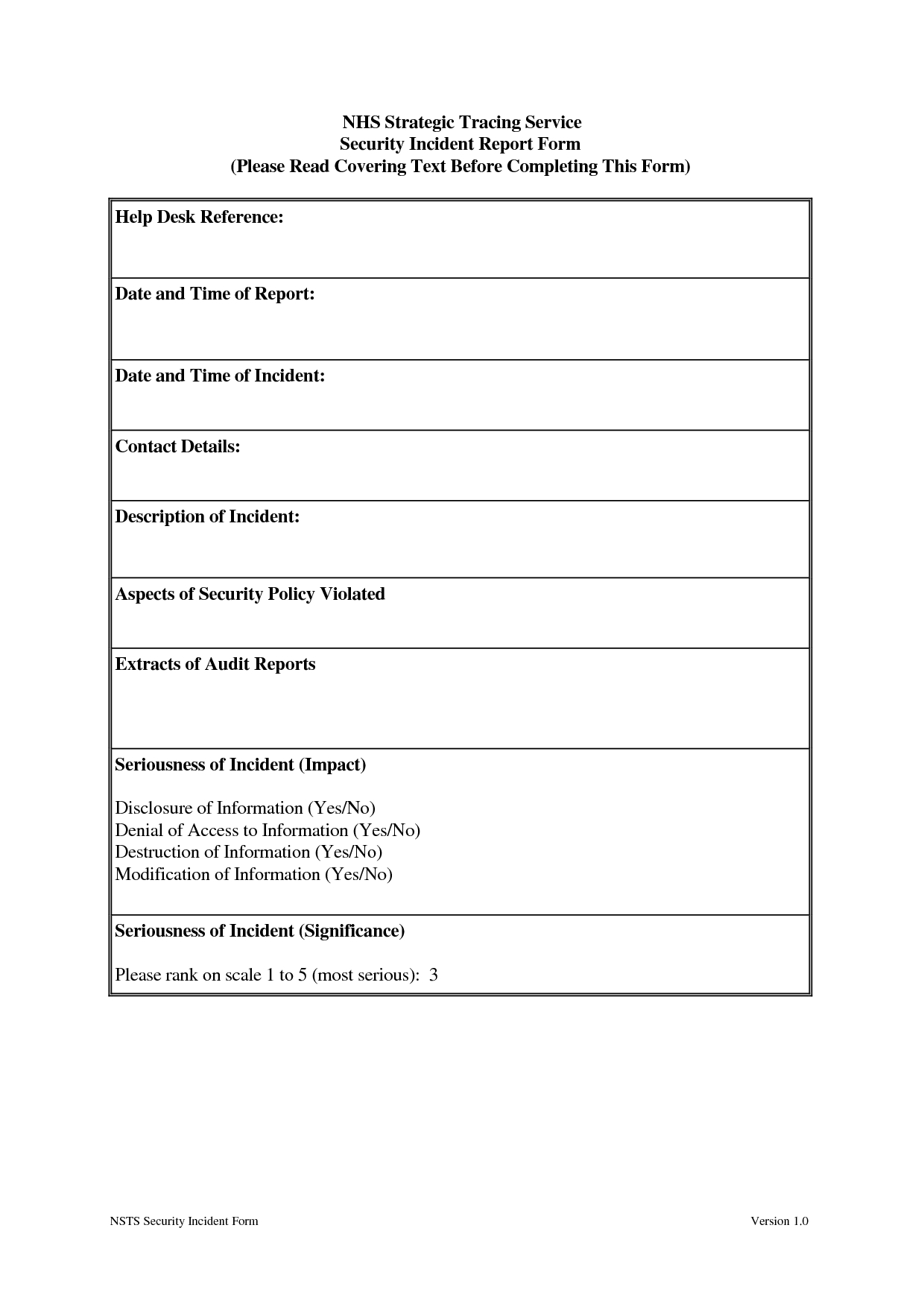 Best Photos Of Help Desk Incident Report Template – Security Intended For Itil Incident Report Form Template