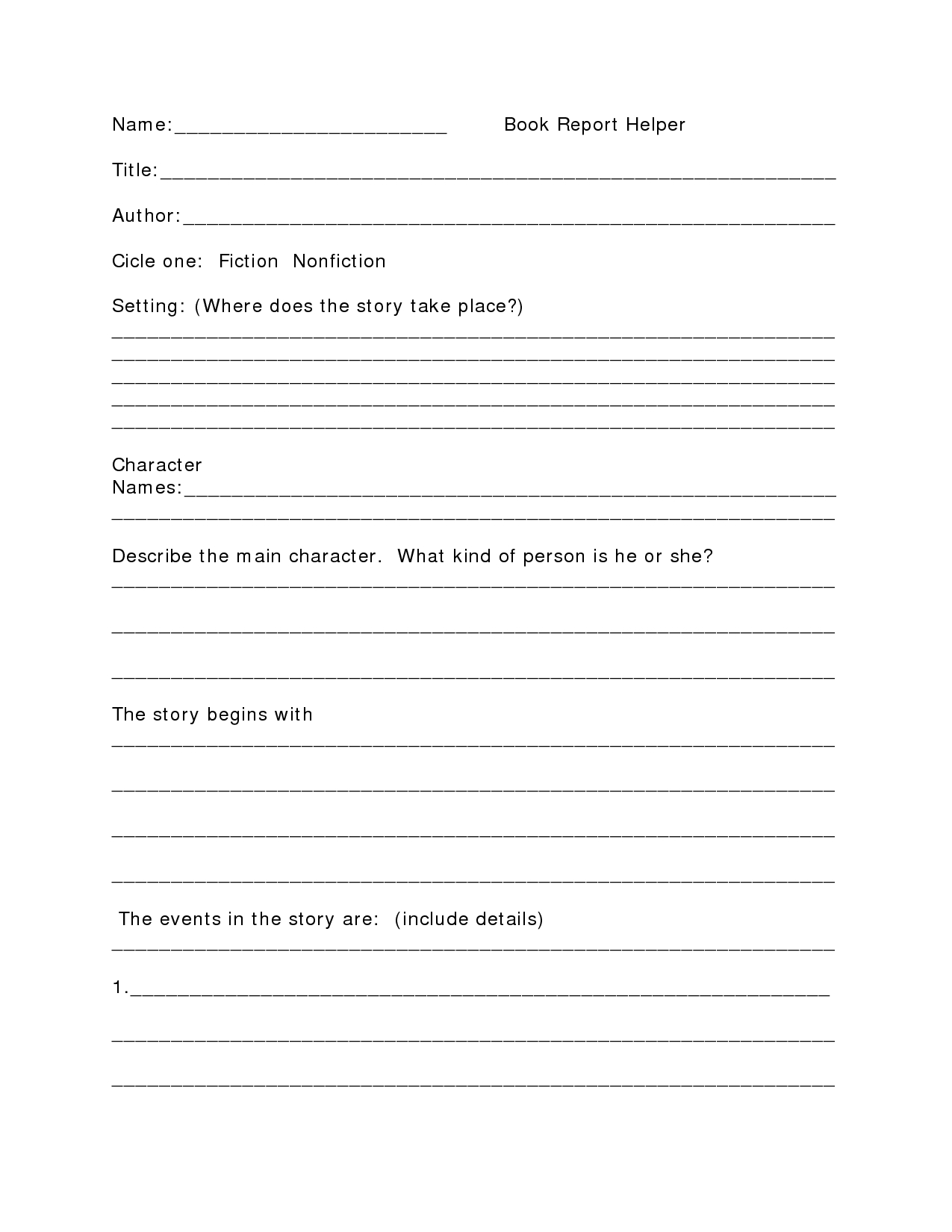 Best Photos Of High School Book Report Printable – High For Middle School Book Report Template