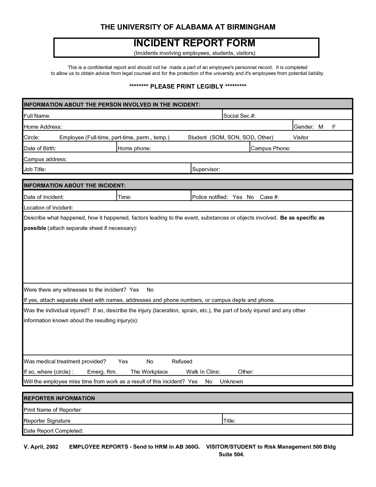 Best Photos Of Incident Report Template Word Document Within Report Template Word 2013