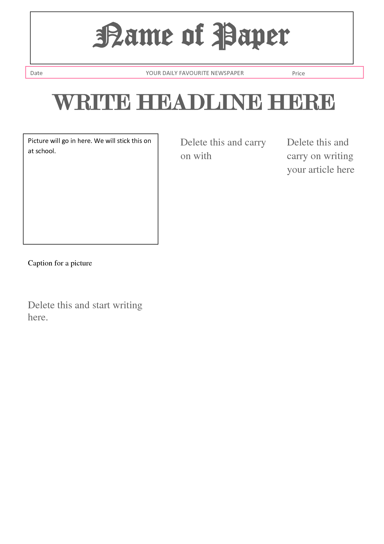 Best Photos Of Newspaper Report Format – Article Report Intended For News Report Template