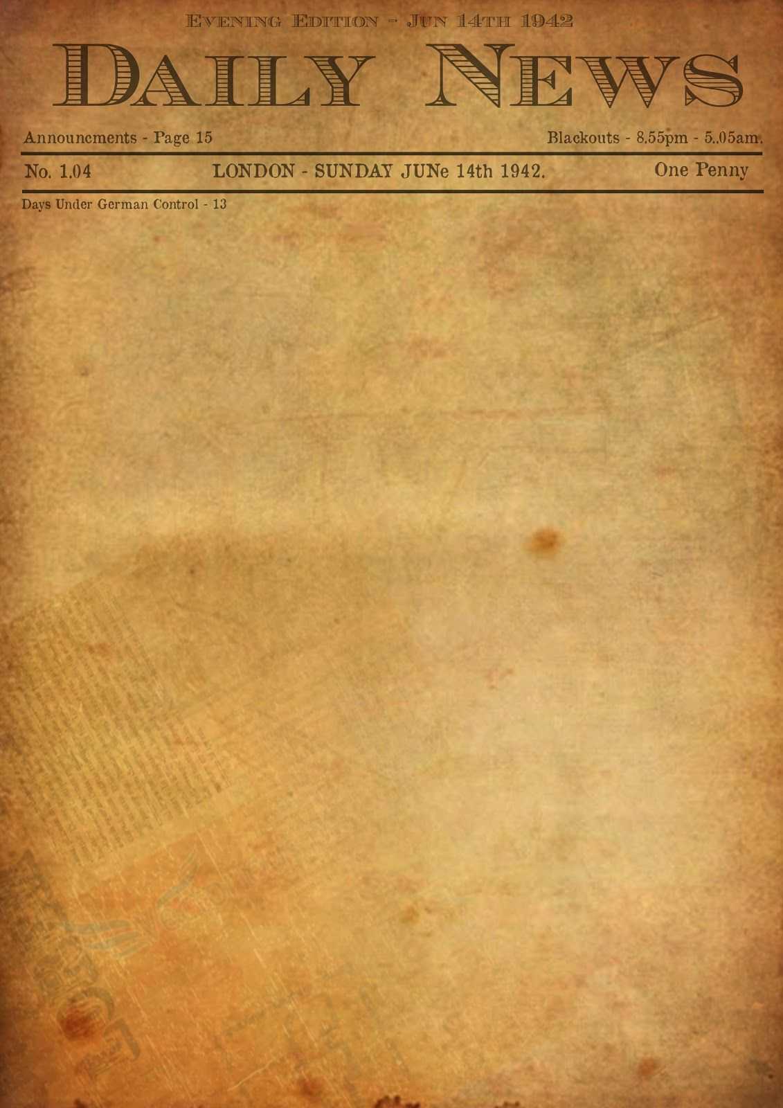 Blank Old Newspaper Template - CUMED.ORG