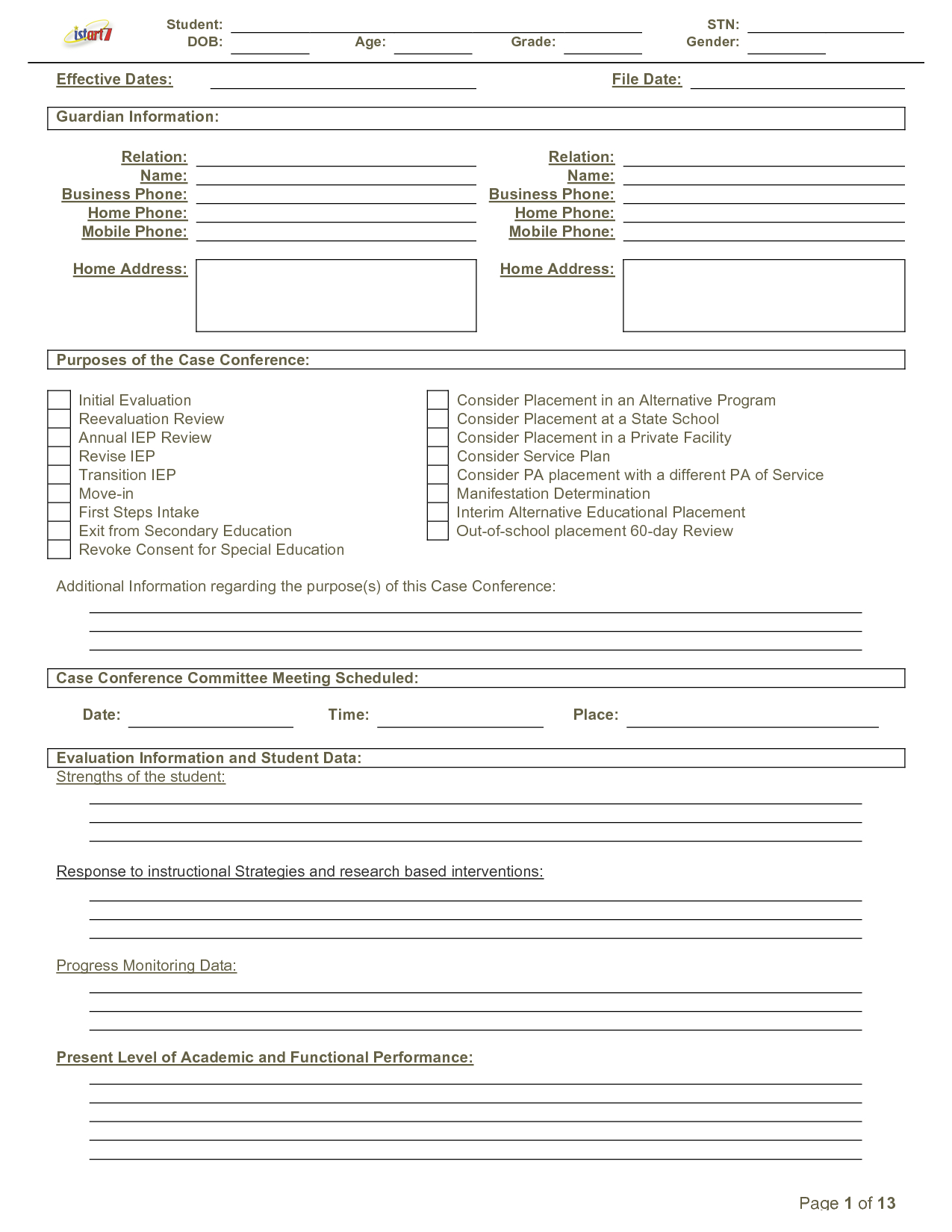 Best Photos Of Printable Iep Form – Blank Iep Form Template Throughout Blank Iep Template