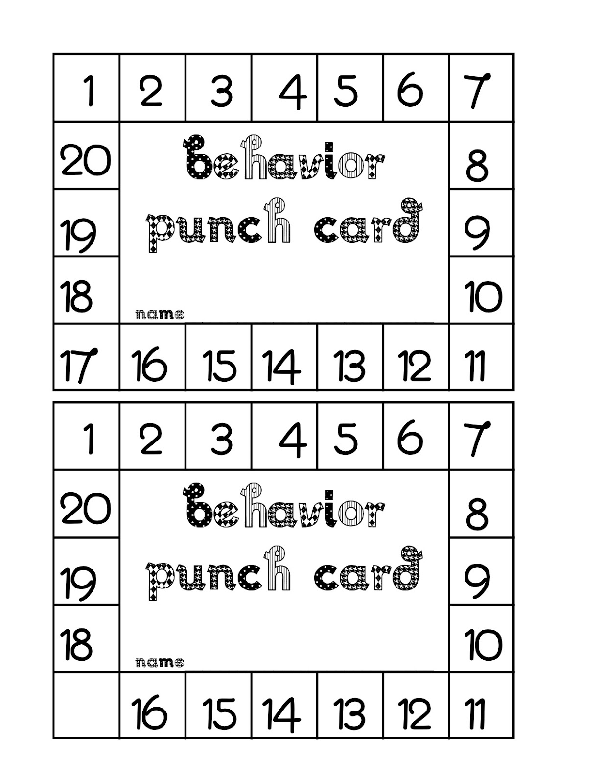 Best Photos Of Punch Card Template Word – Free Printable Inside Free Printable Punch Card Template