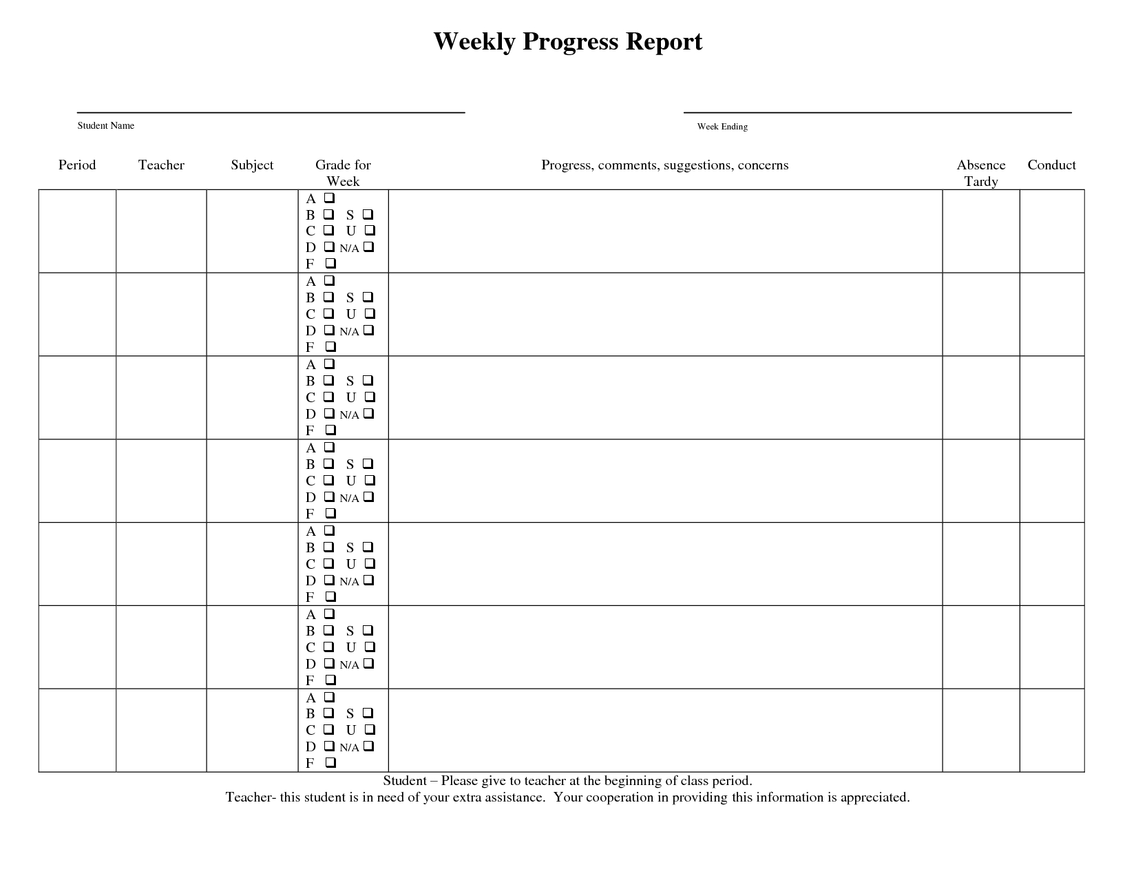Best Photos Of Student Progress Report Printable – Printable Inside High School Progress Report Template