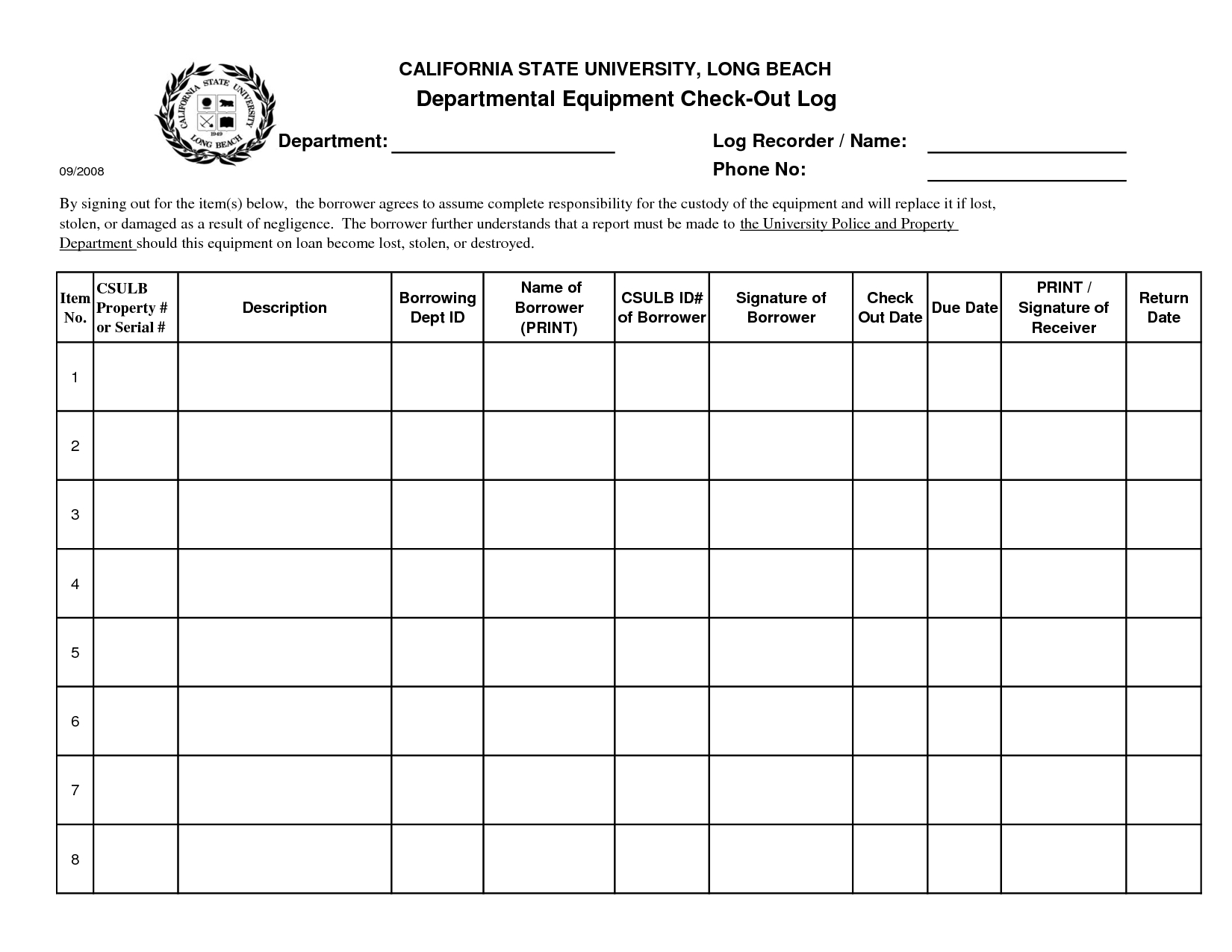 Best Photos Of Technology Check Out Form – Equipment Check In Check Out Report Template