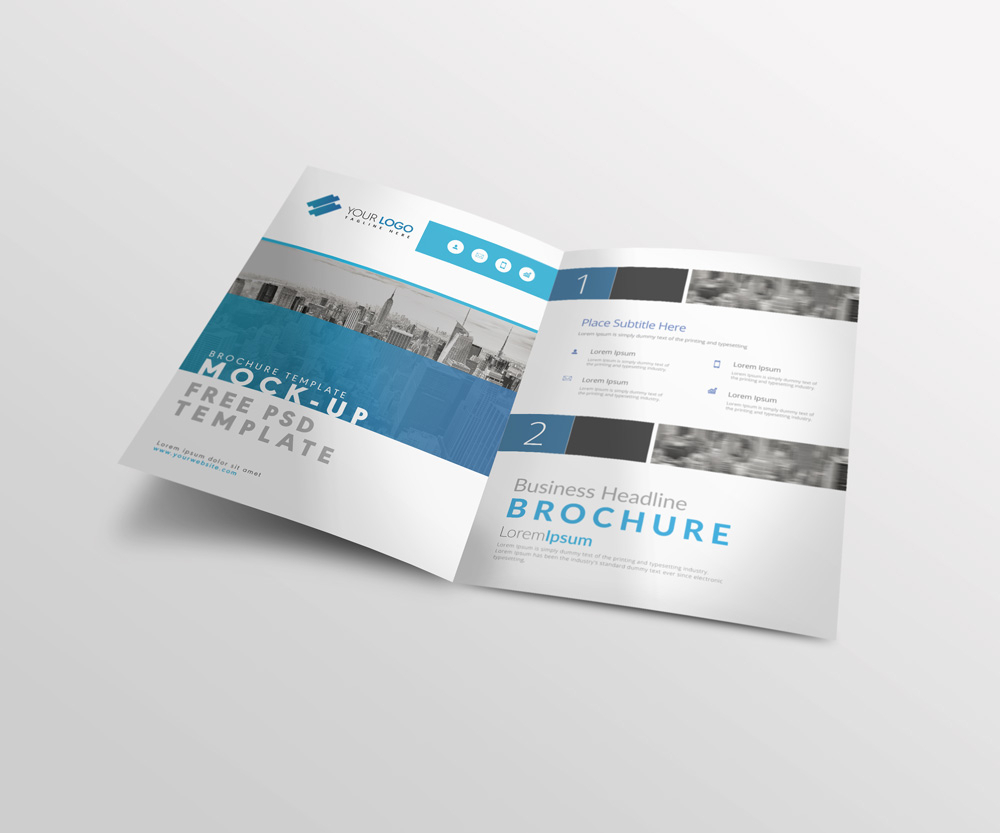 Bi Fold A4 Brochure Mock Up Psd Template | | Designertale In Two Fold Brochure Template Psd
