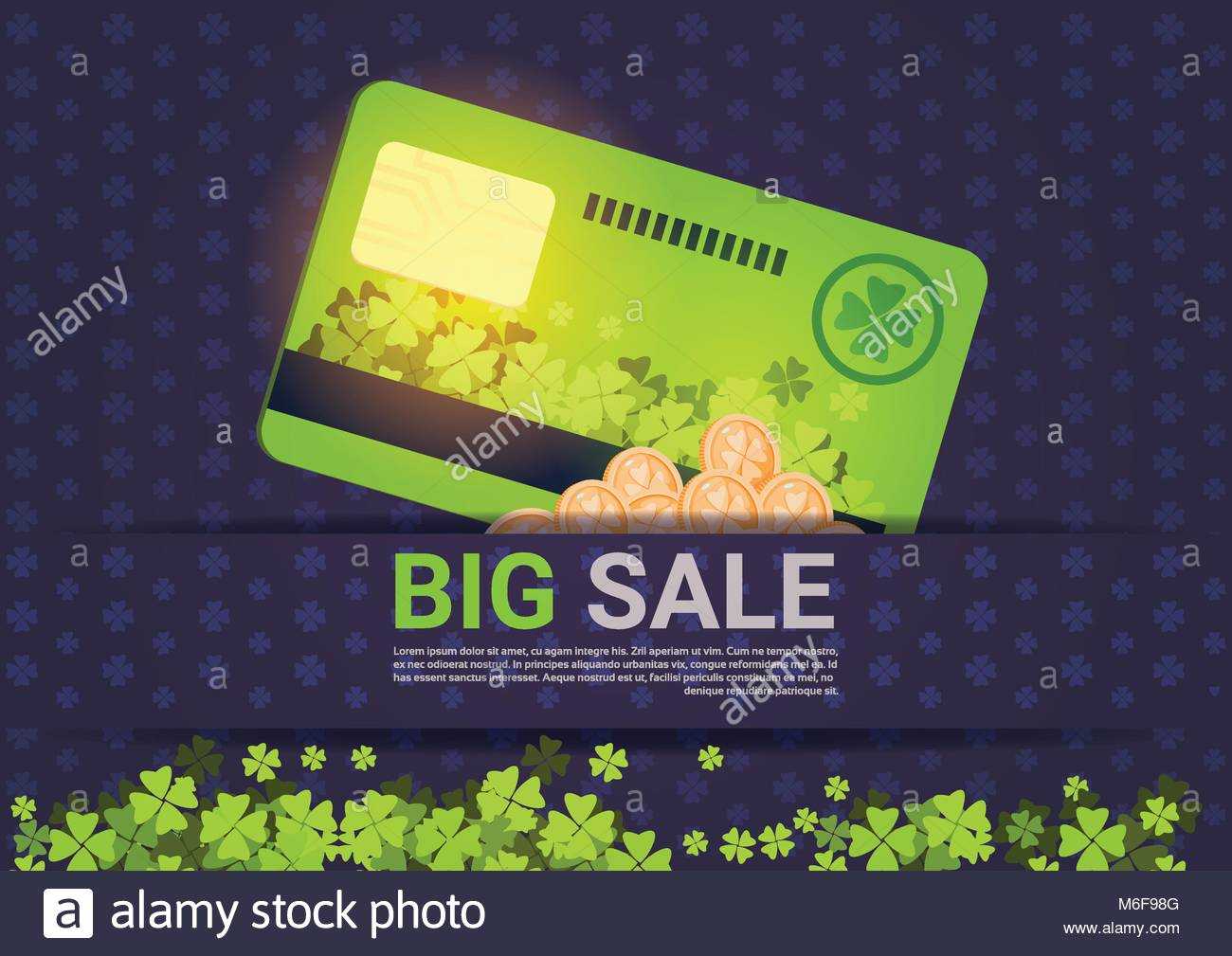 Big Sale For St. Patrick Day Holiday Poster Template Credit In Credit Card Templates For Sale