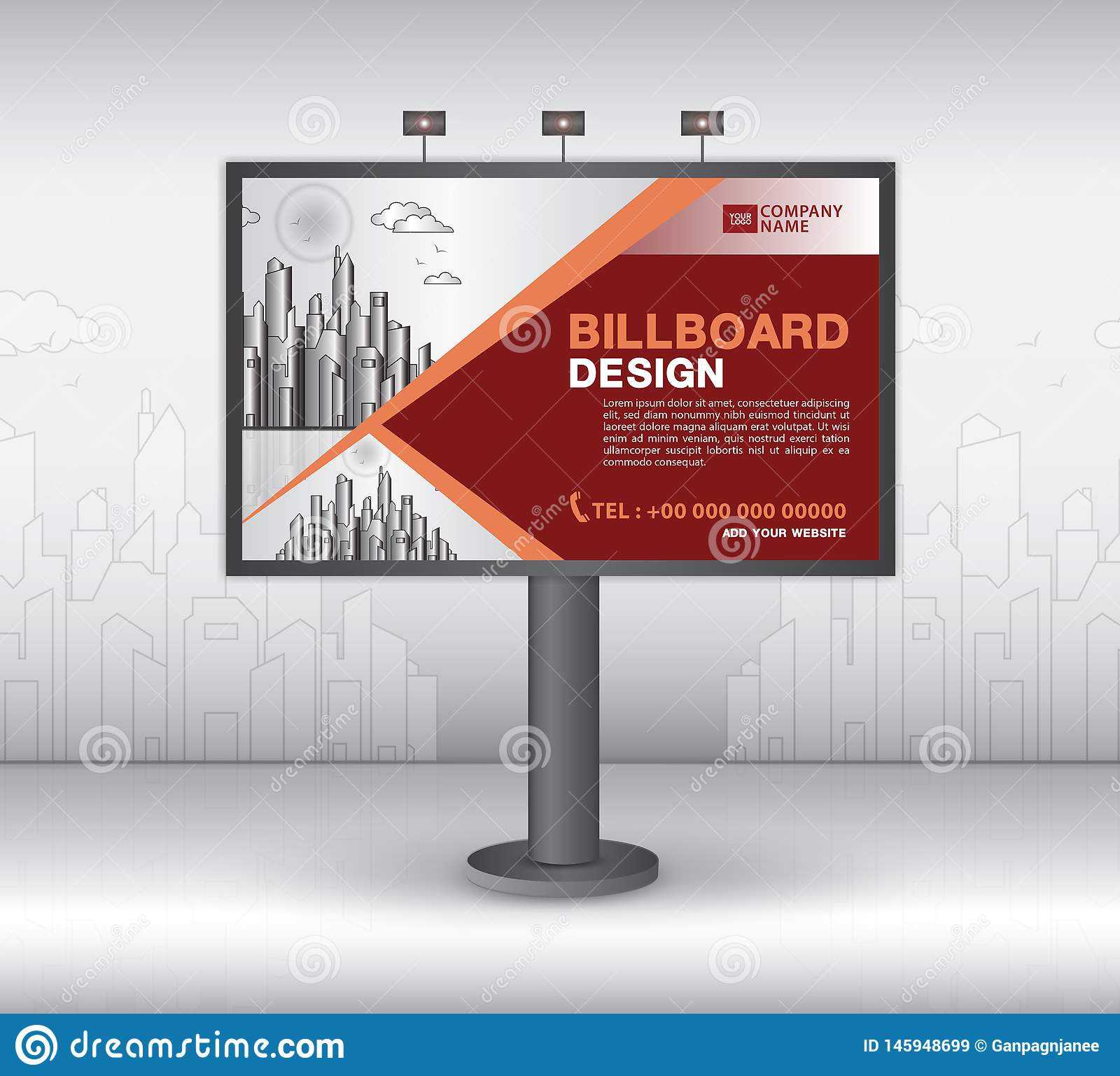 Billboard Banner Template Vector Design, Advertisement Inside Outdoor Banner Template