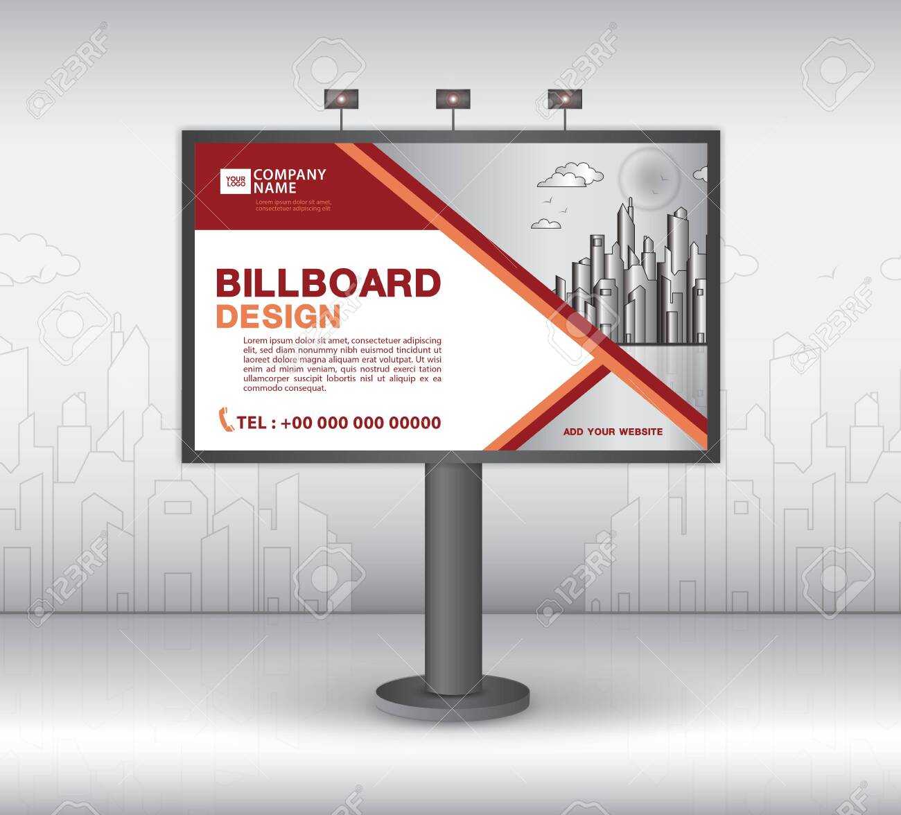 Billboard Banner Template Vector Design, Advertisement, Realistic.. Inside Outdoor Banner Template