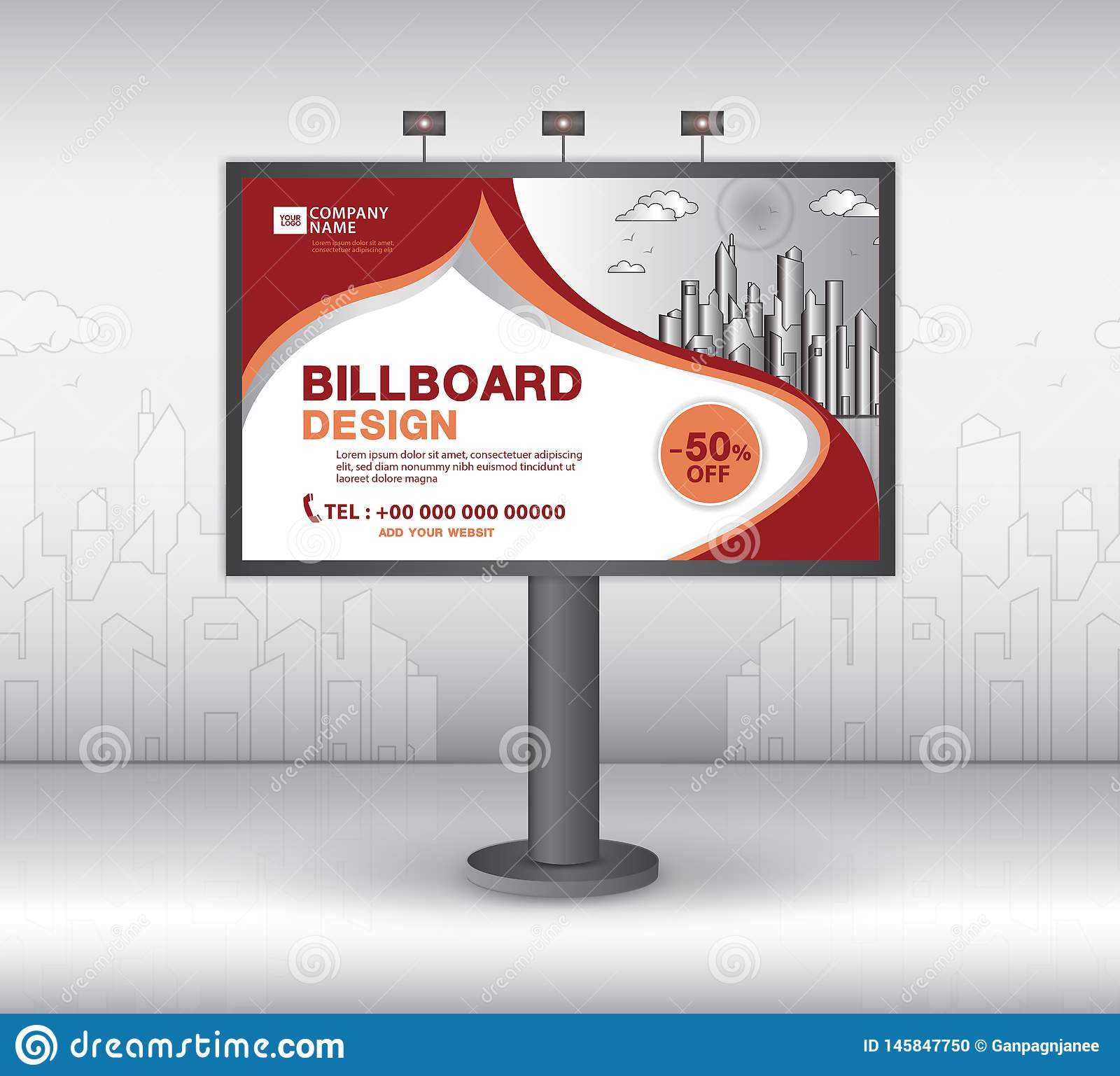 Billboard Banner Template Vector Design, Advertisement Throughout Outdoor Banner Template