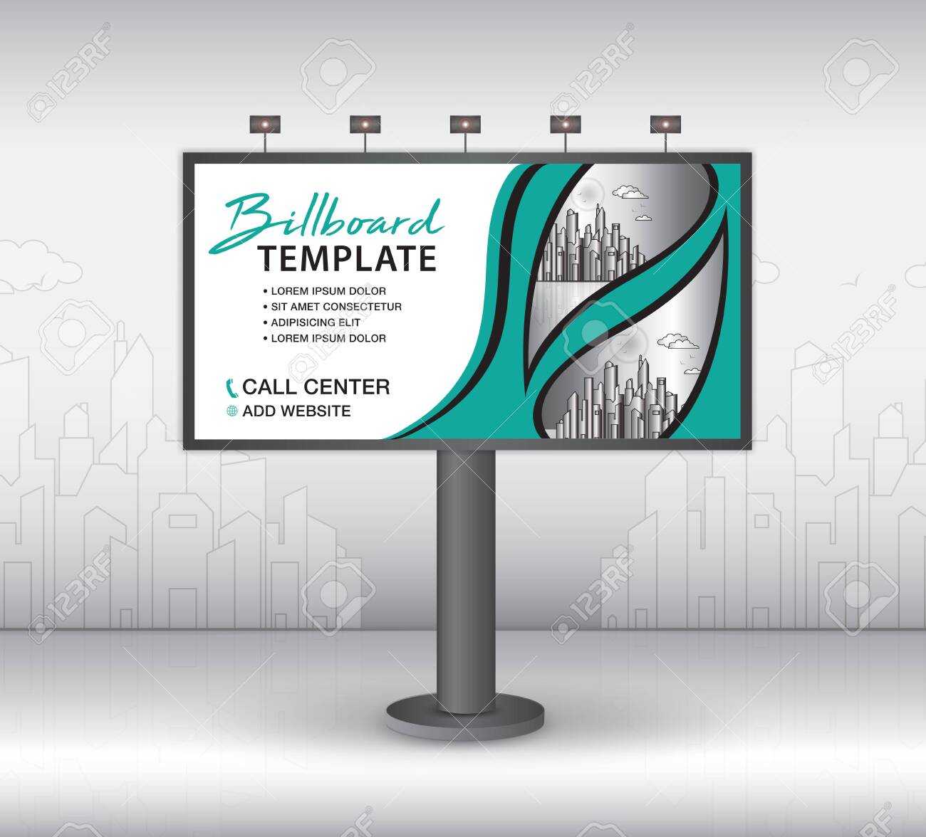 Billboard Design Vector, Banner Template, Advertisement, Realistic.. With Outdoor Banner Template