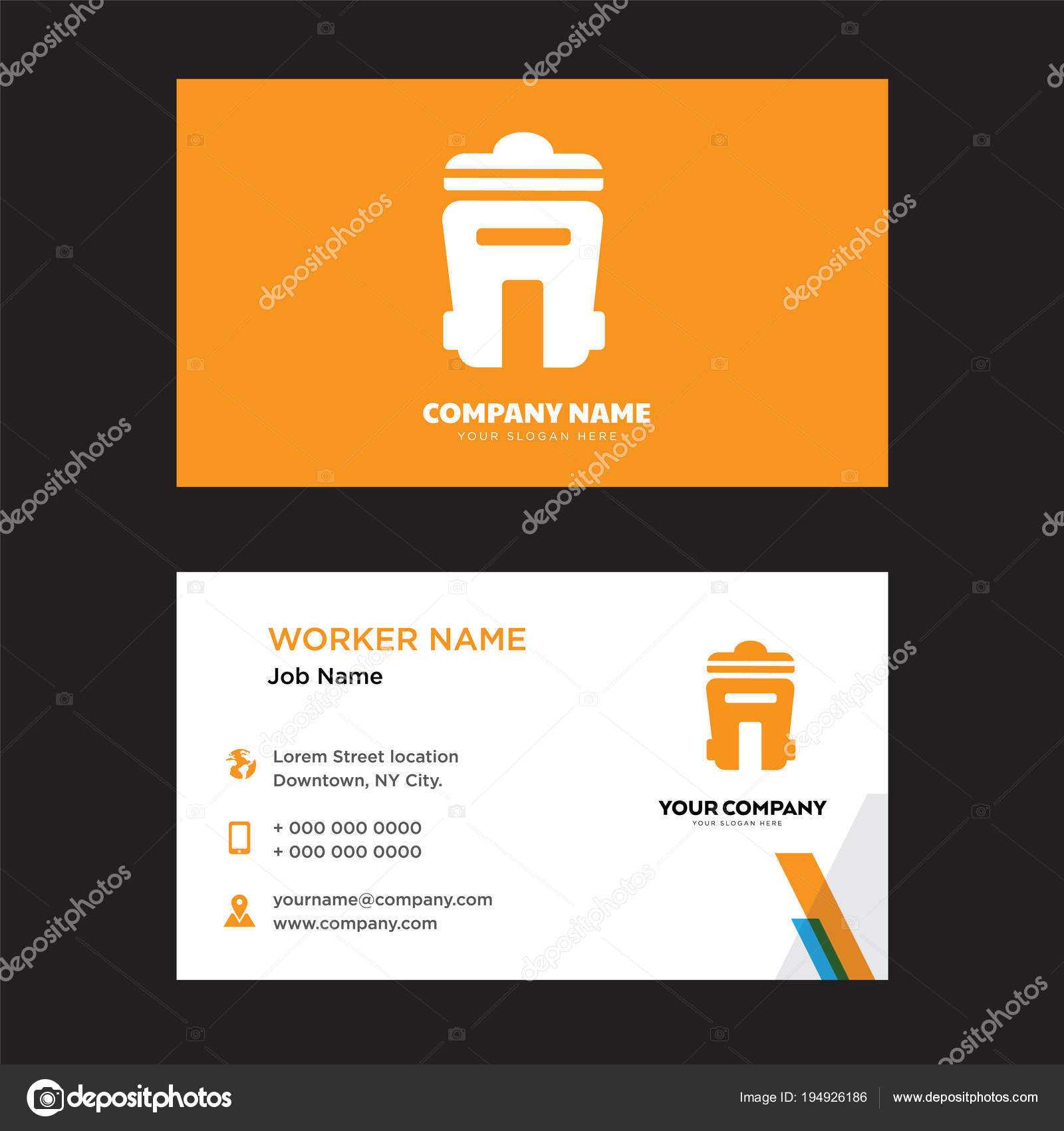 Bin Business Card Design — Stock Vector © Vector Best #194926186 Within Bin Card Template