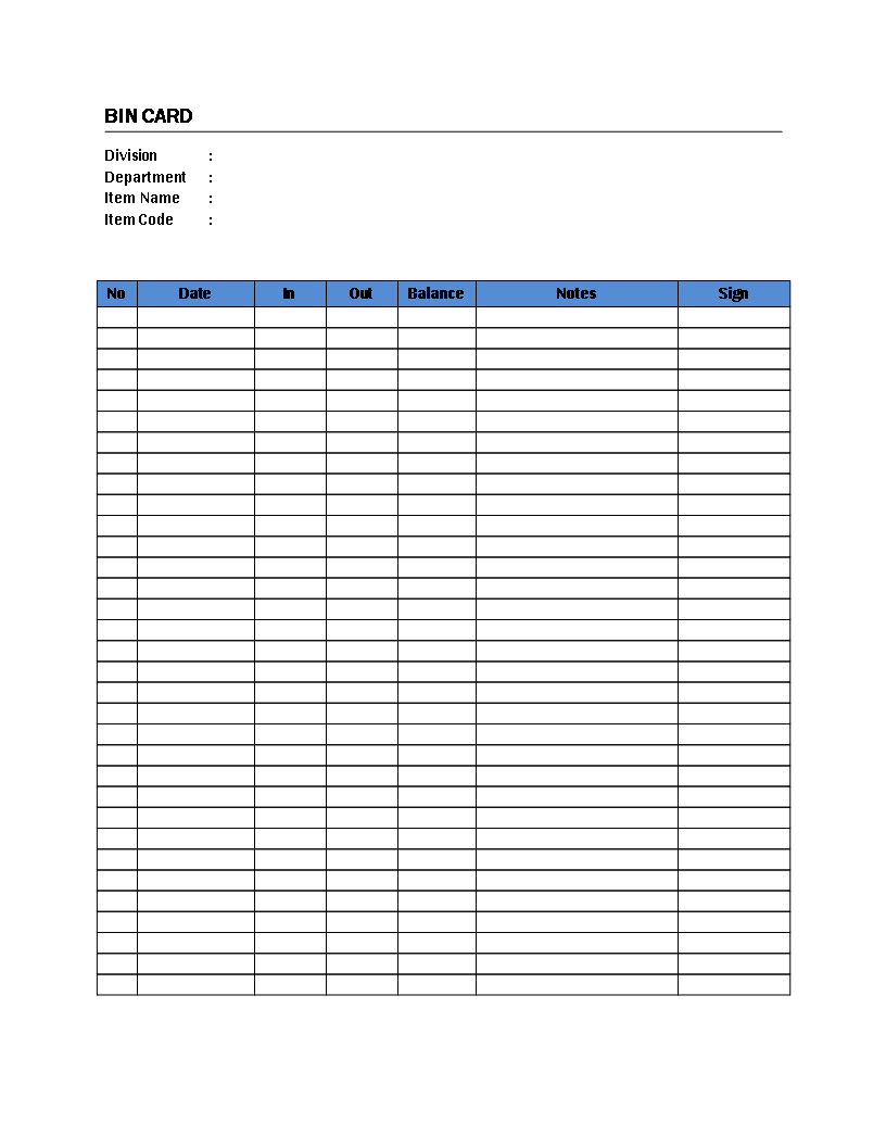 Bin Card - Are You Managing A Warehouse And Like To For Bin Card Template