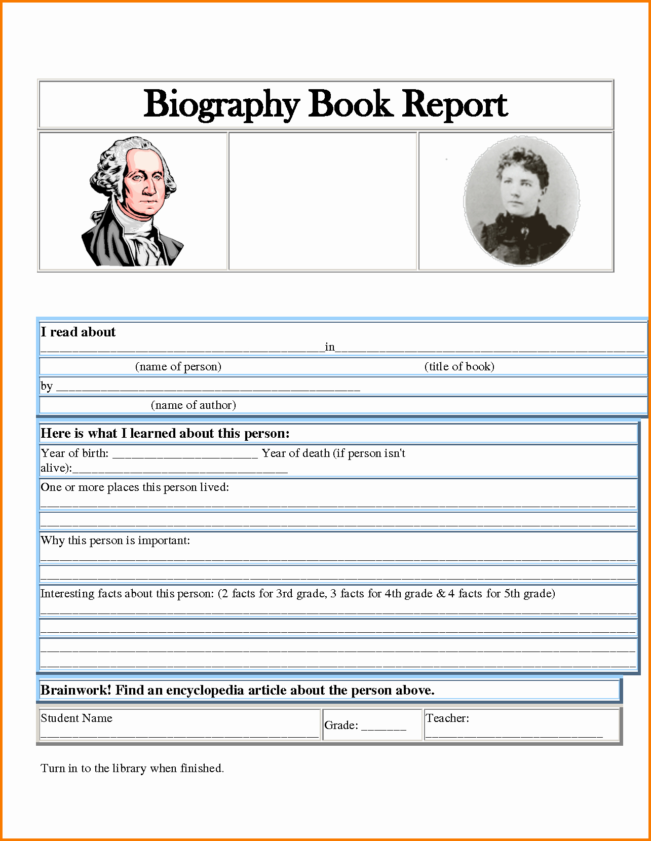 Biography Book Report Template | Locksmithcovington Template With Regard To Biography Book Report Template