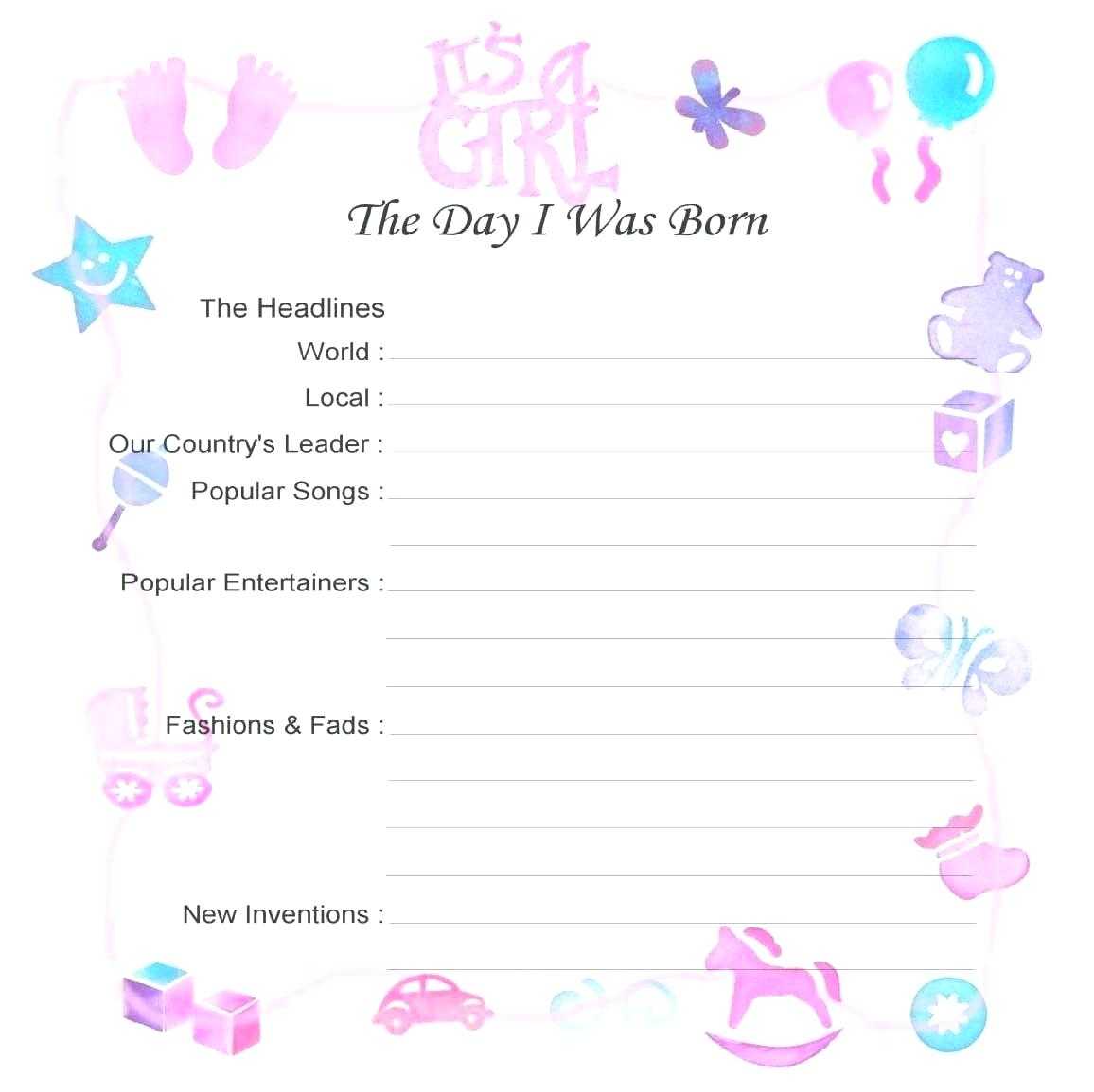 Birth Certificate Maker – Adaptpaper.co Pertaining To Girl Birth Certificate Template