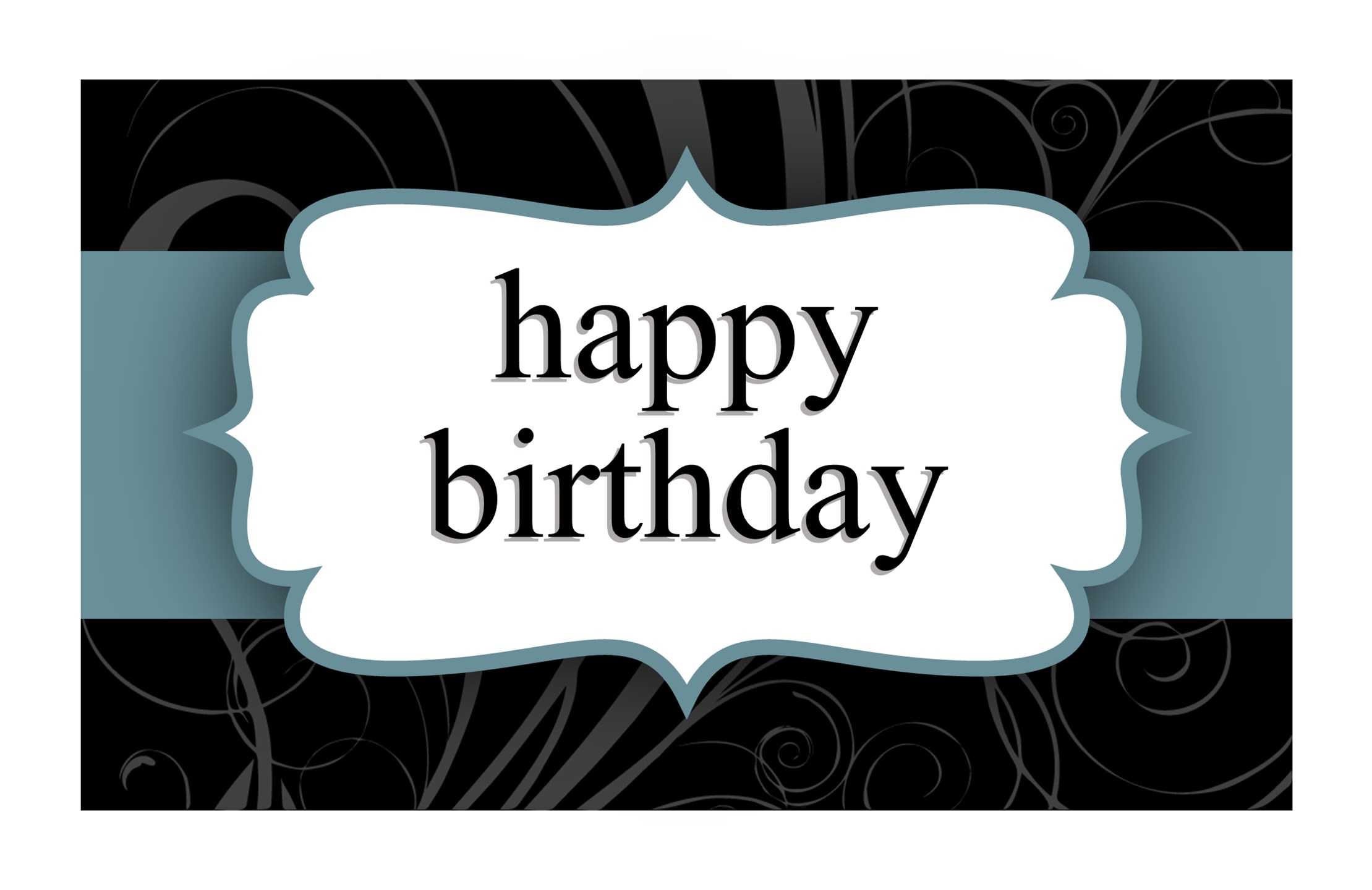 Birthday Card (Blue Ribbon Design, Half Fold) Inside Half Fold Greeting Card Template Word