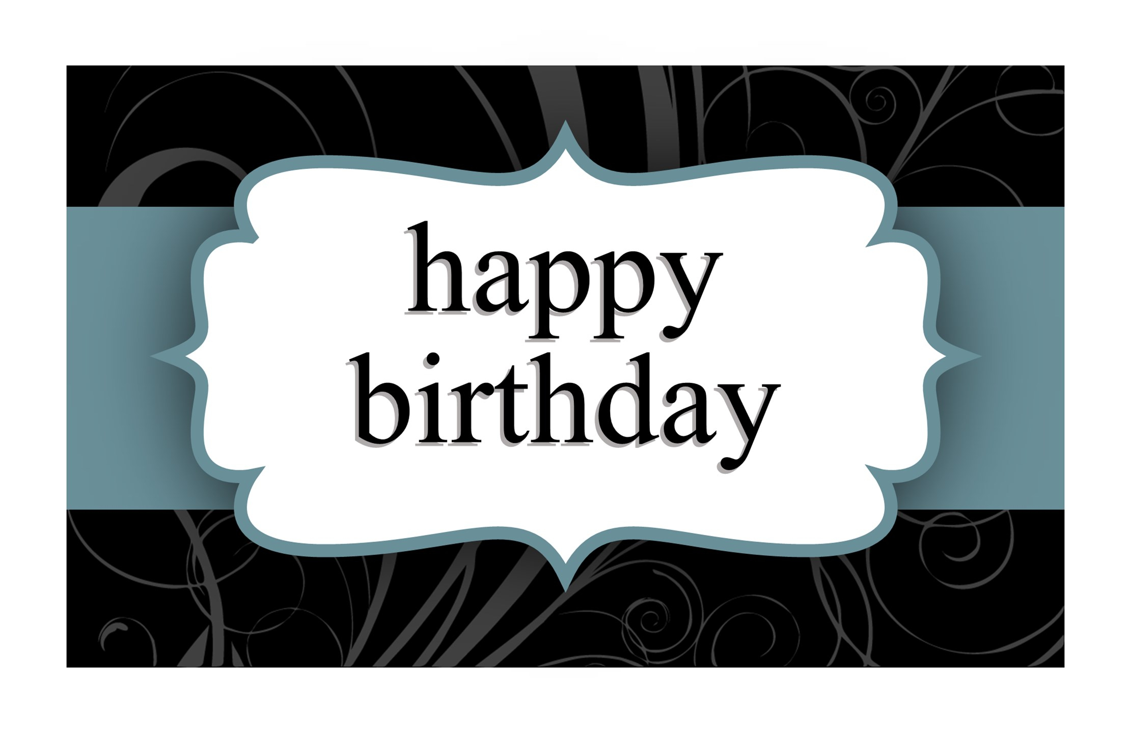 Birthday Card (Blue Ribbon Design, Half Fold) With Greeting Card Template Powerpoint