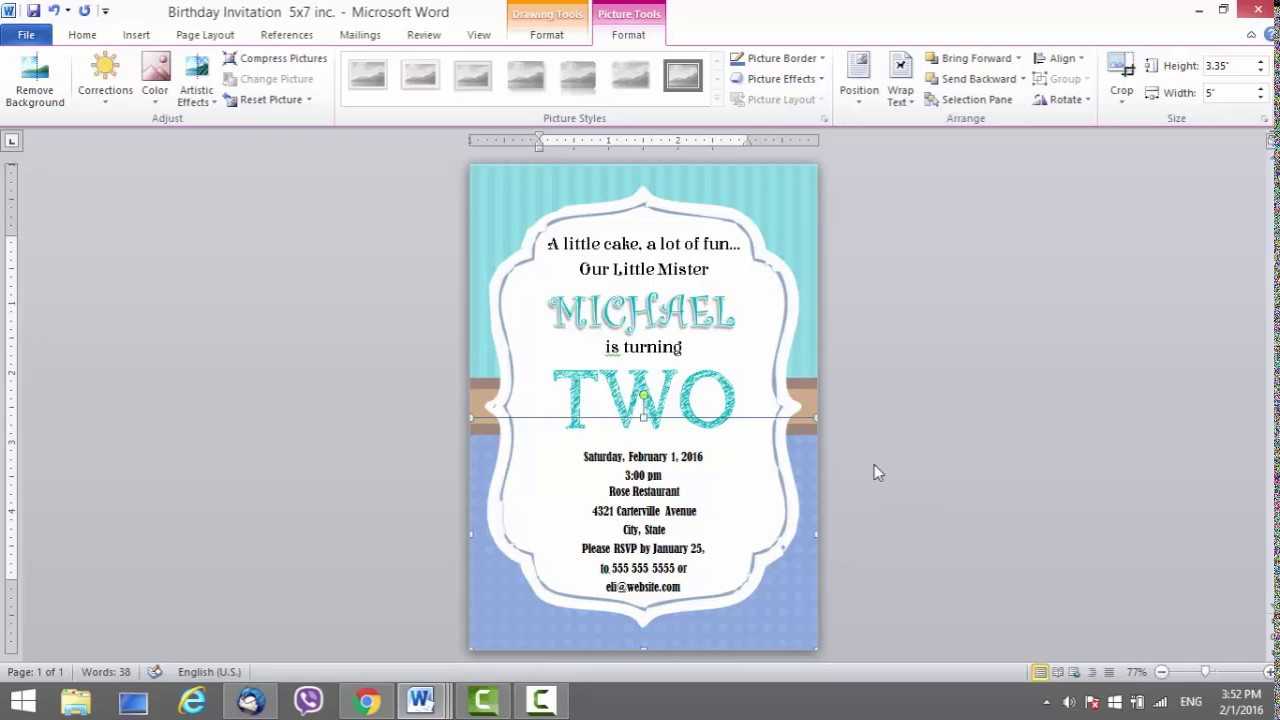 Birthday Invitation Template For Ms Word For Birthday Card Inside Birthday Card Template Microsoft Word