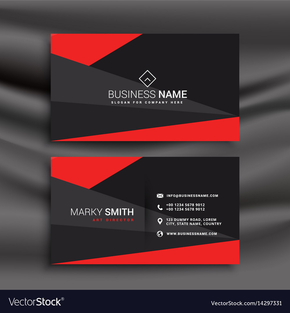 Black And Red Business Card Template With In Buisness Card Template