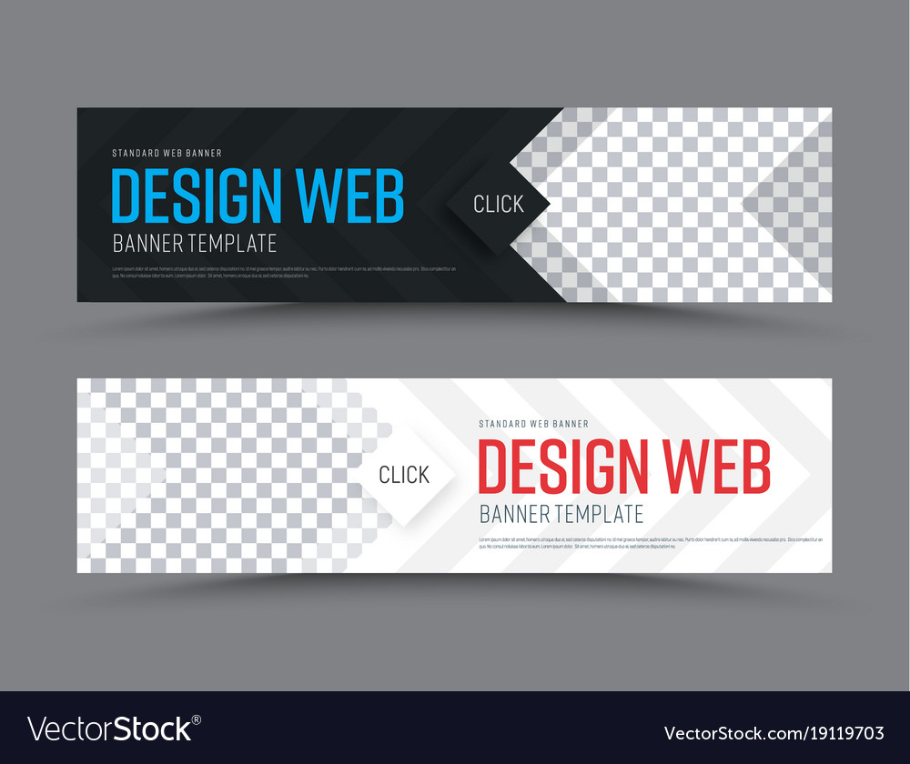 Black And White Horizontal Web Banner Template Pertaining To Free Website Banner Templates Download
