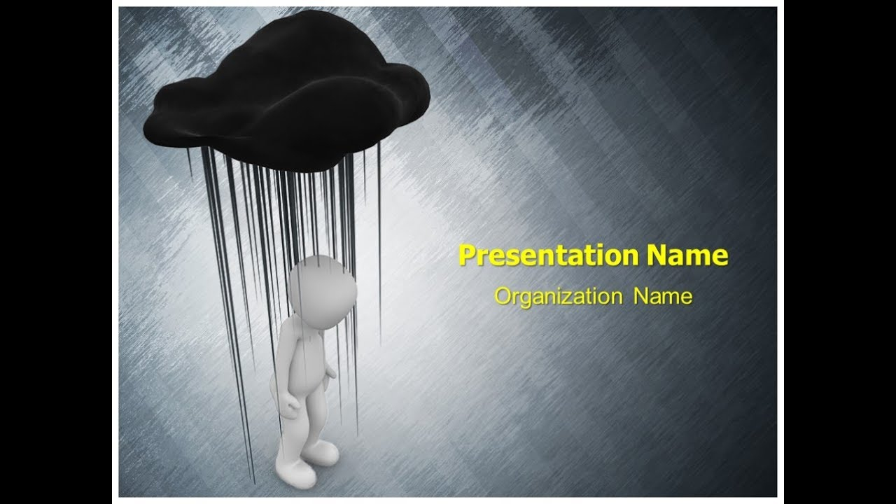 Black Cloud Depression Powerpoint Template Ppt Design |  Thetemplatewizard Pertaining To Depression Powerpoint Template