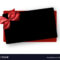 Black Greeting Or Gift Card Template With Red Pertaining To Present Card Template